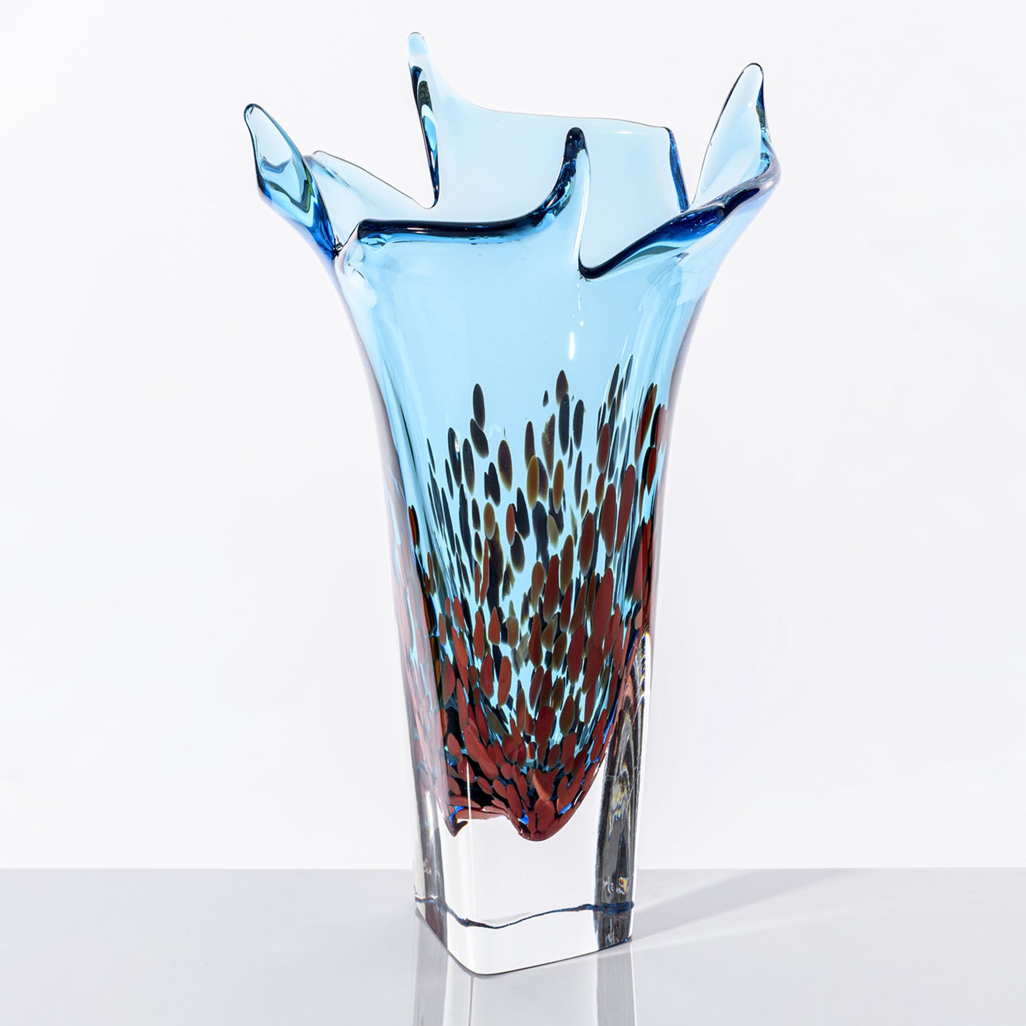 Grand vase en verre bleu clair Bloom - Vue alternative 1