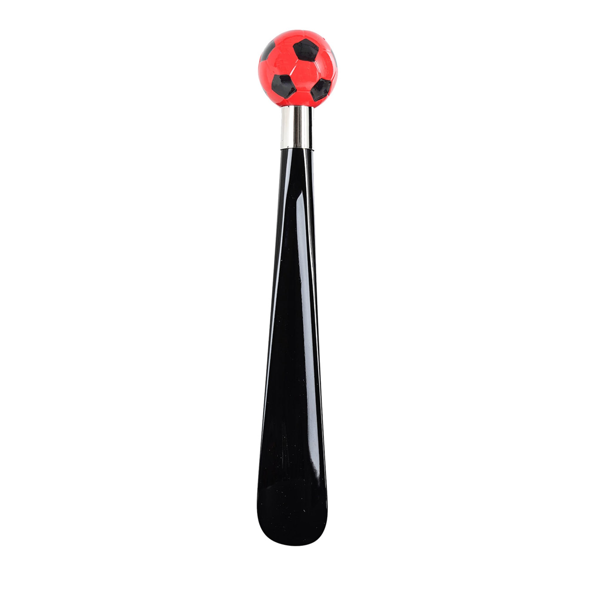 Calcio Small Black & Red Decorated Shoehorn - Main view