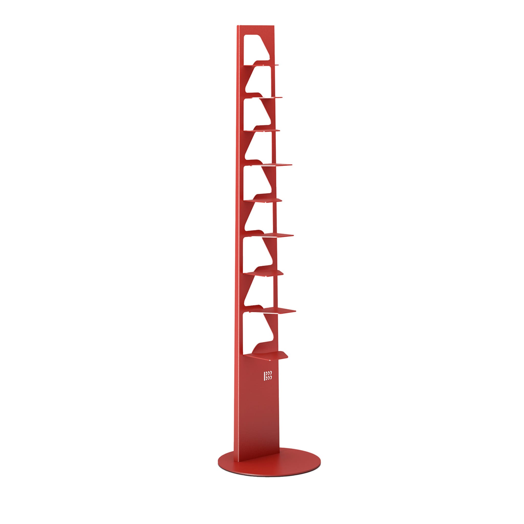 Neanderthal 9-Shelf Freestanding Red Bookcase by Franco Poli - Main view