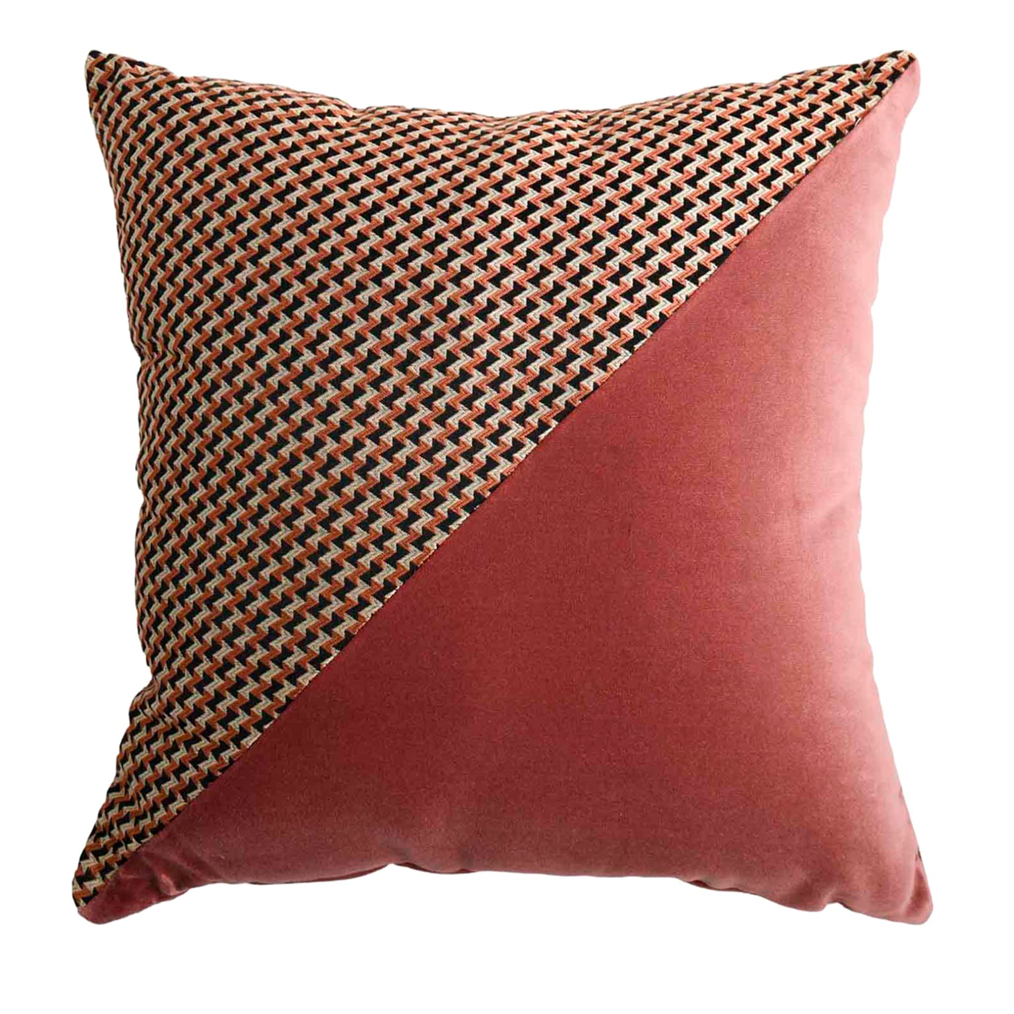 Carrè Diagonal Cushion in Micro-Patterned jacquard fabric - Main view