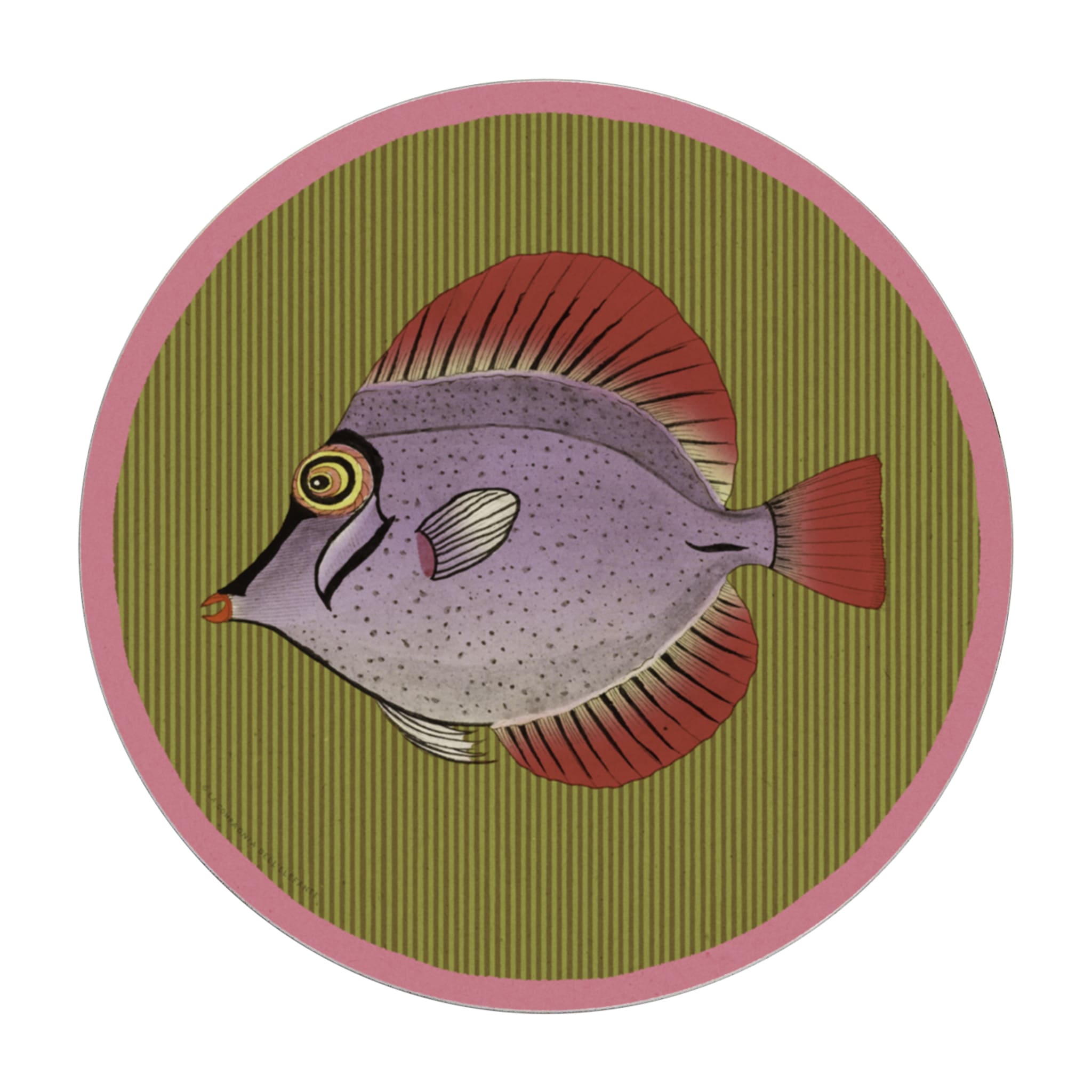 Set of 2 Round Placemats - Pink Fish - Main view