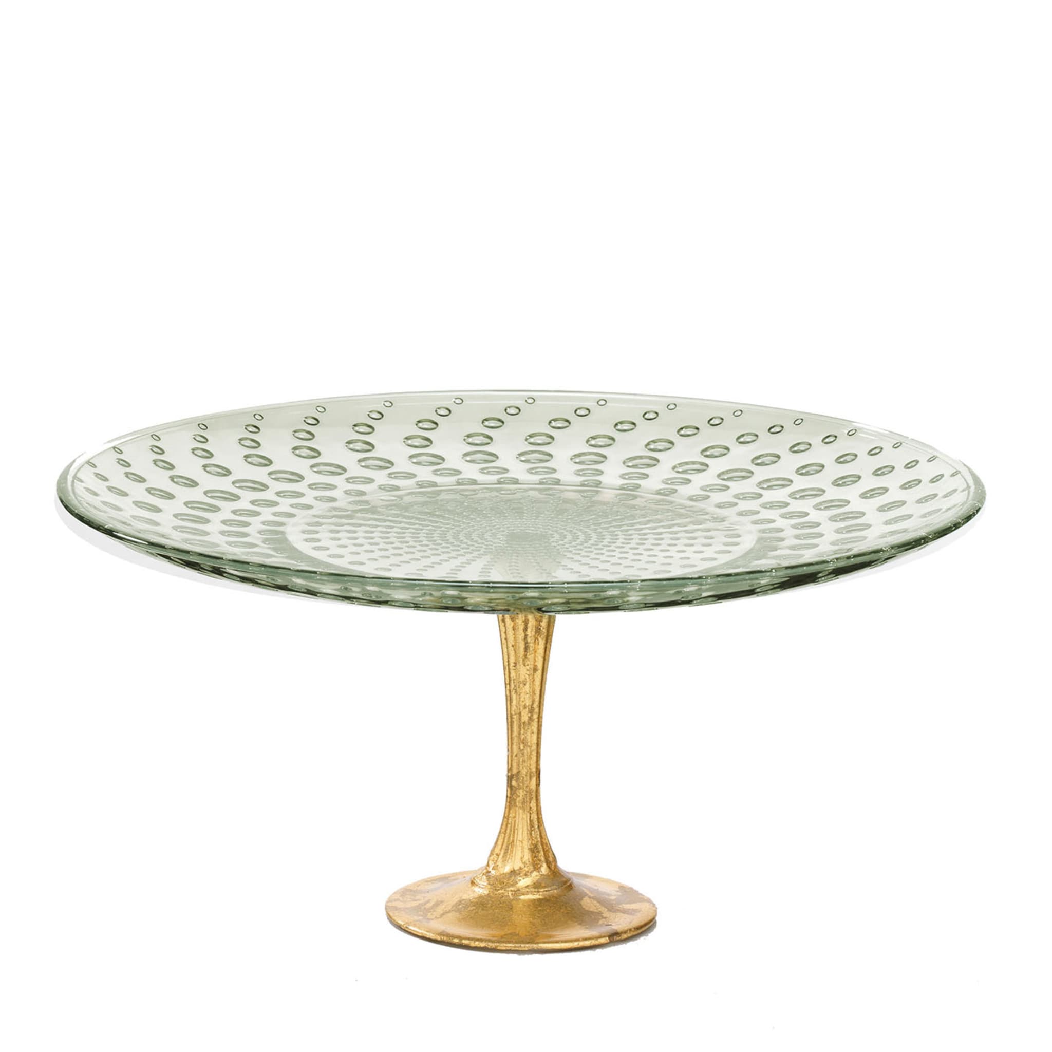 Astra Green & Gold Leaf Pedestal Cake stand - Main view
