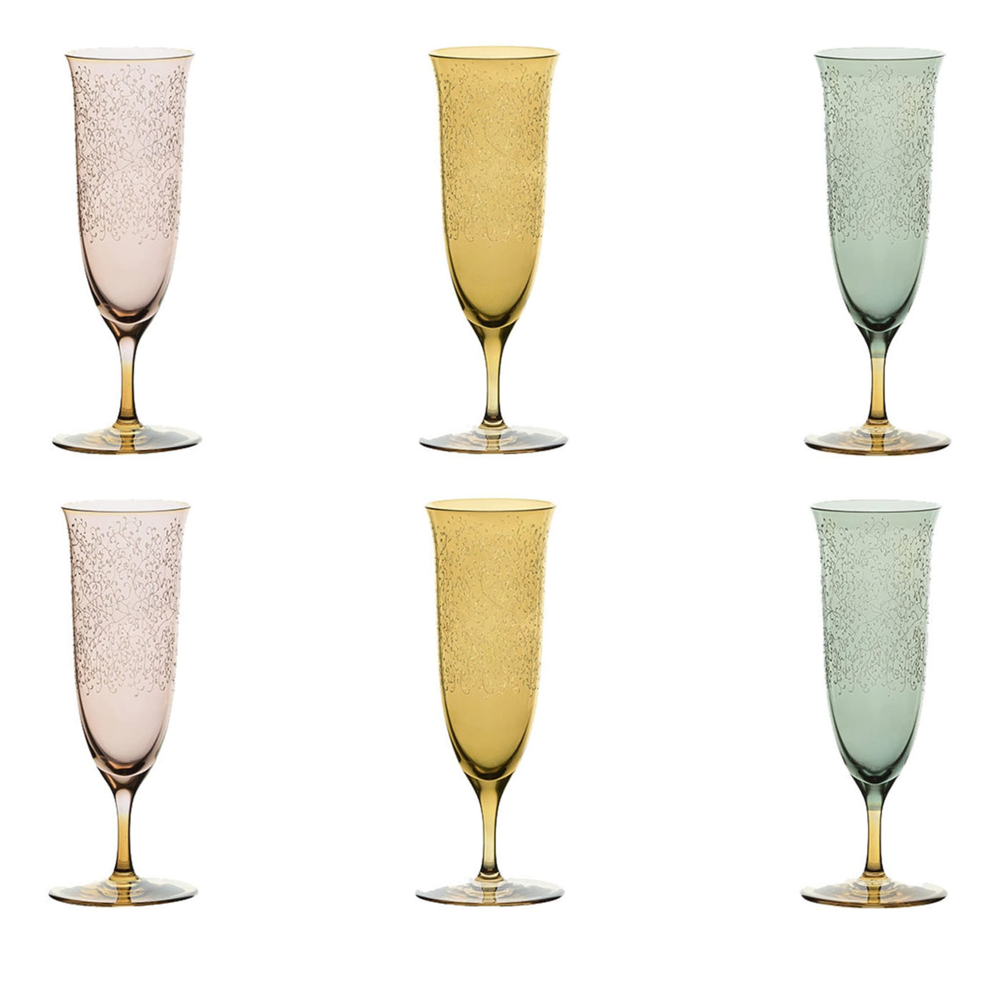 Set of 6 Fluted Champagne Glasses - Main view