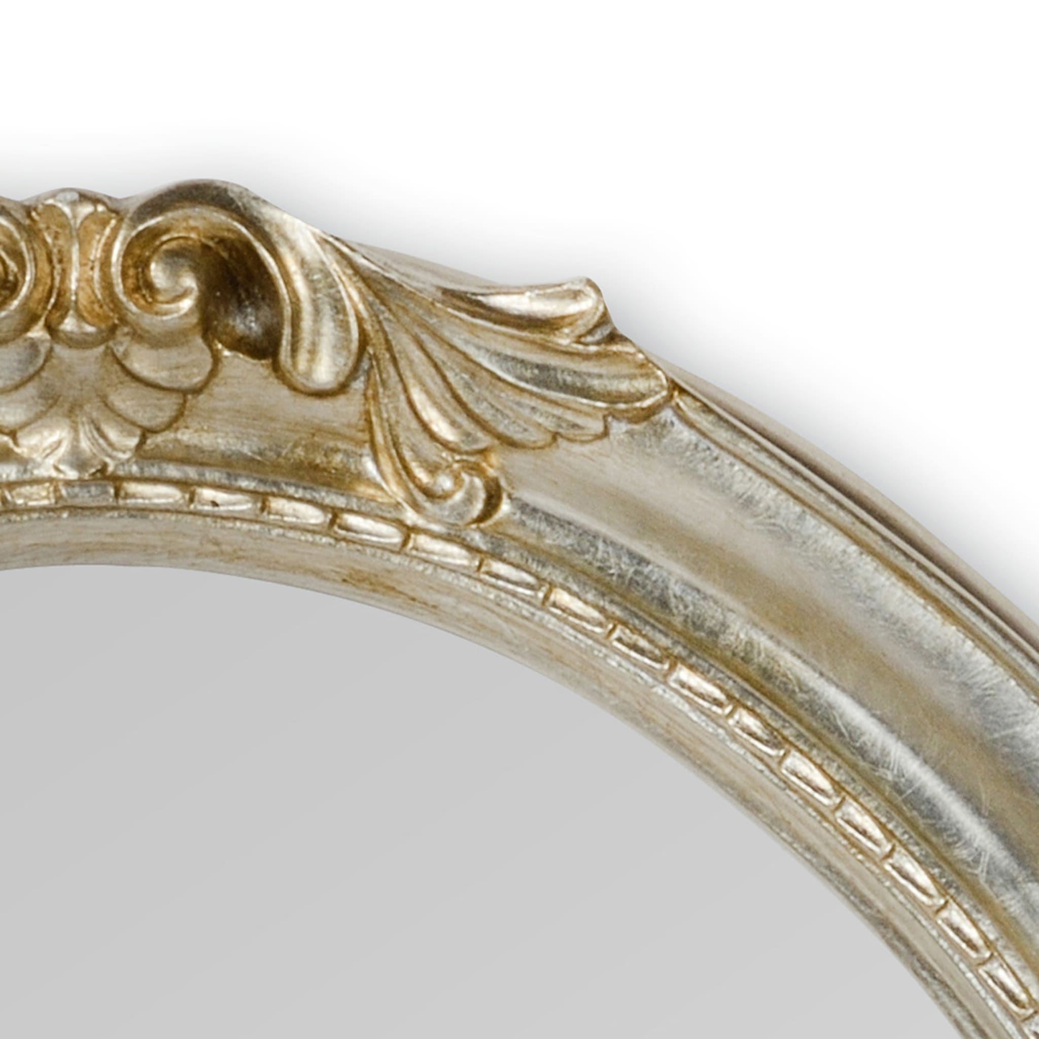 Specchio ovale Brigitte in foglia d'argento anticato - Vista alternativa 2