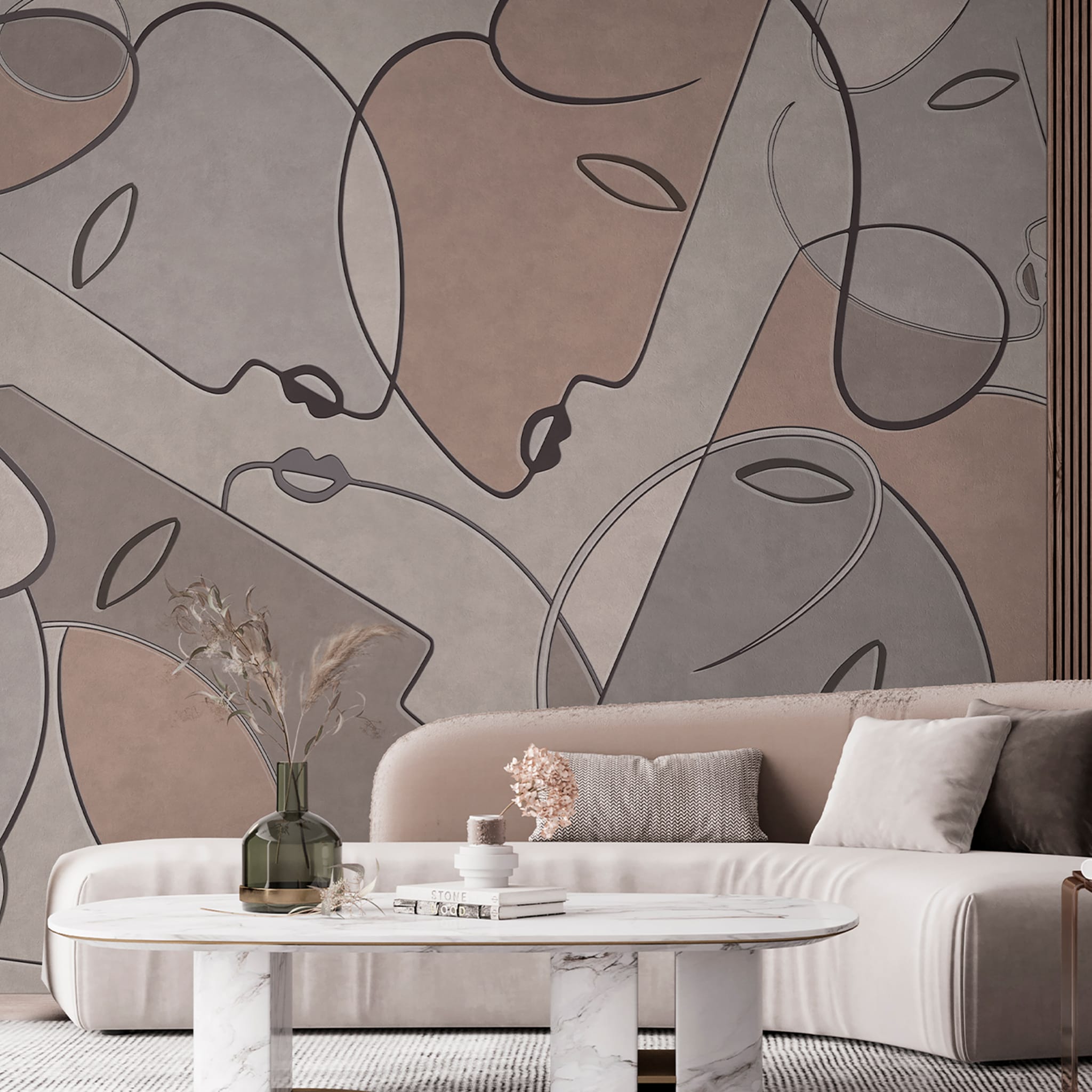 Heart beats Sahara textured wallpaper - Alternative view 1