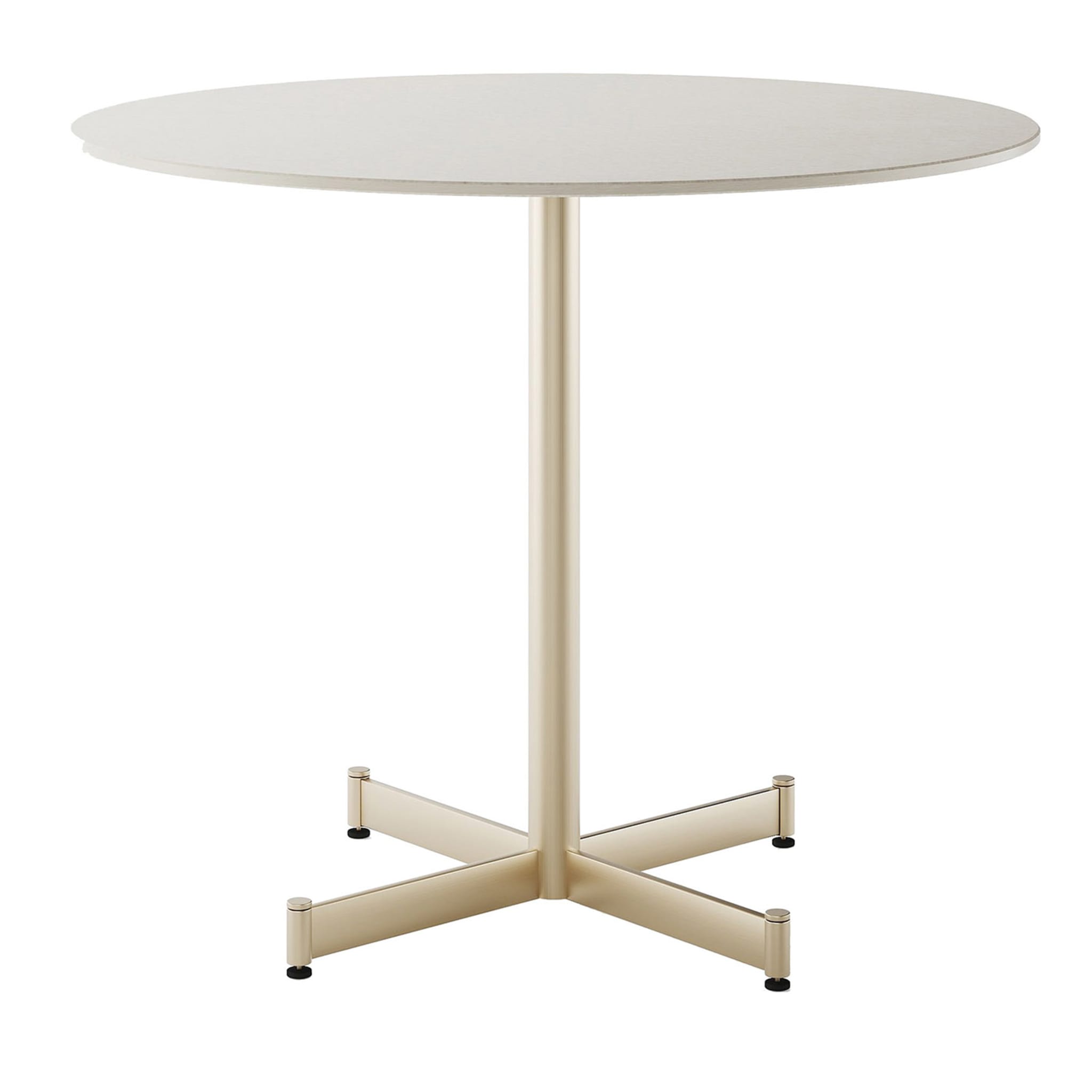 Fly Tall Round White ceramic top & Champagne base bistrot Table - Main view