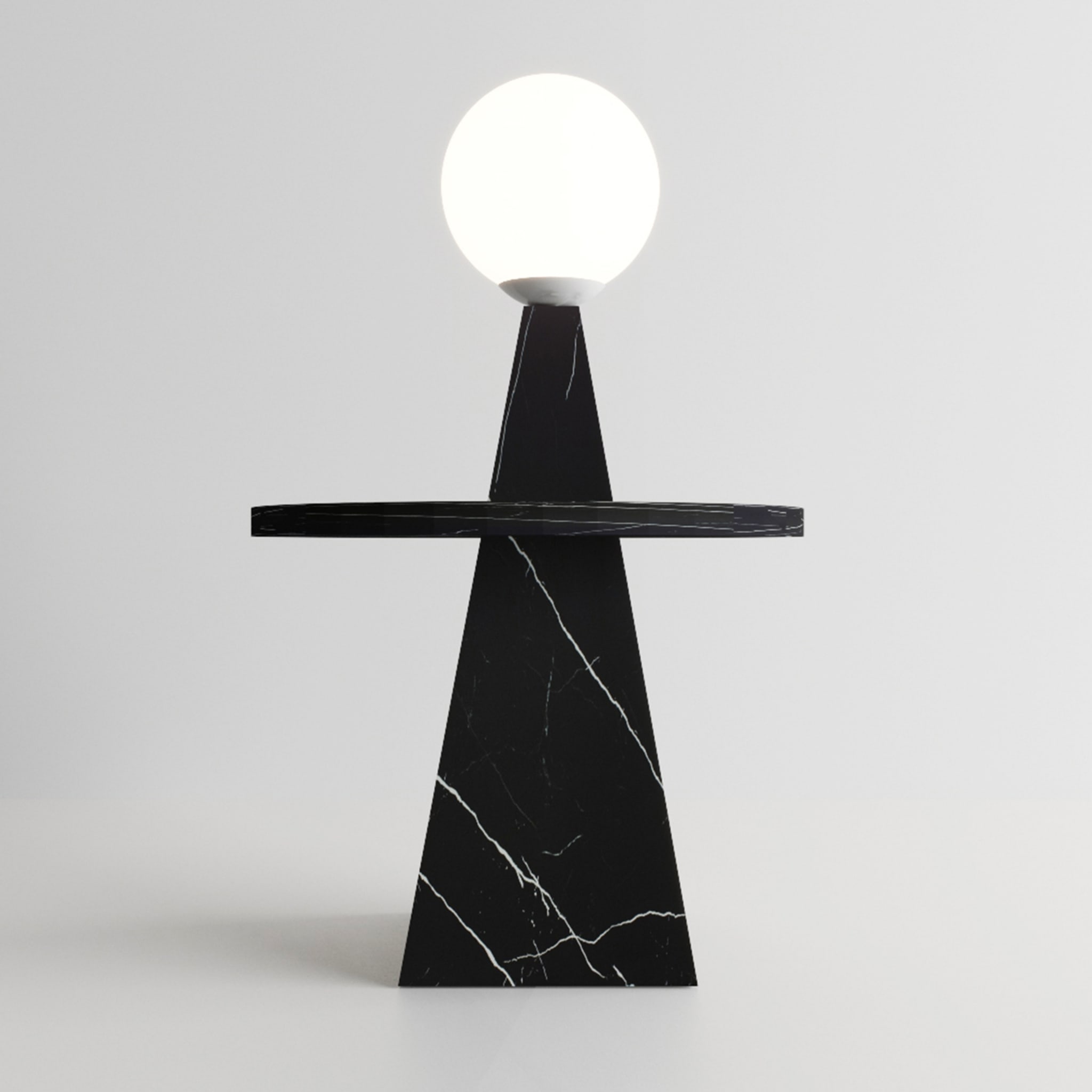 1512 Table basse et lampadaire en marbre noir par Sissy Daniele - Vue alternative 4