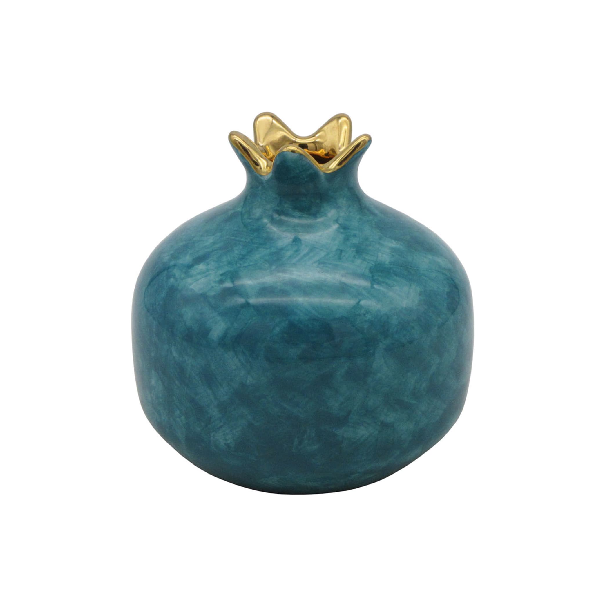 Kleiner blauer Granatapfel aus Keramik - Alternative Ansicht 1