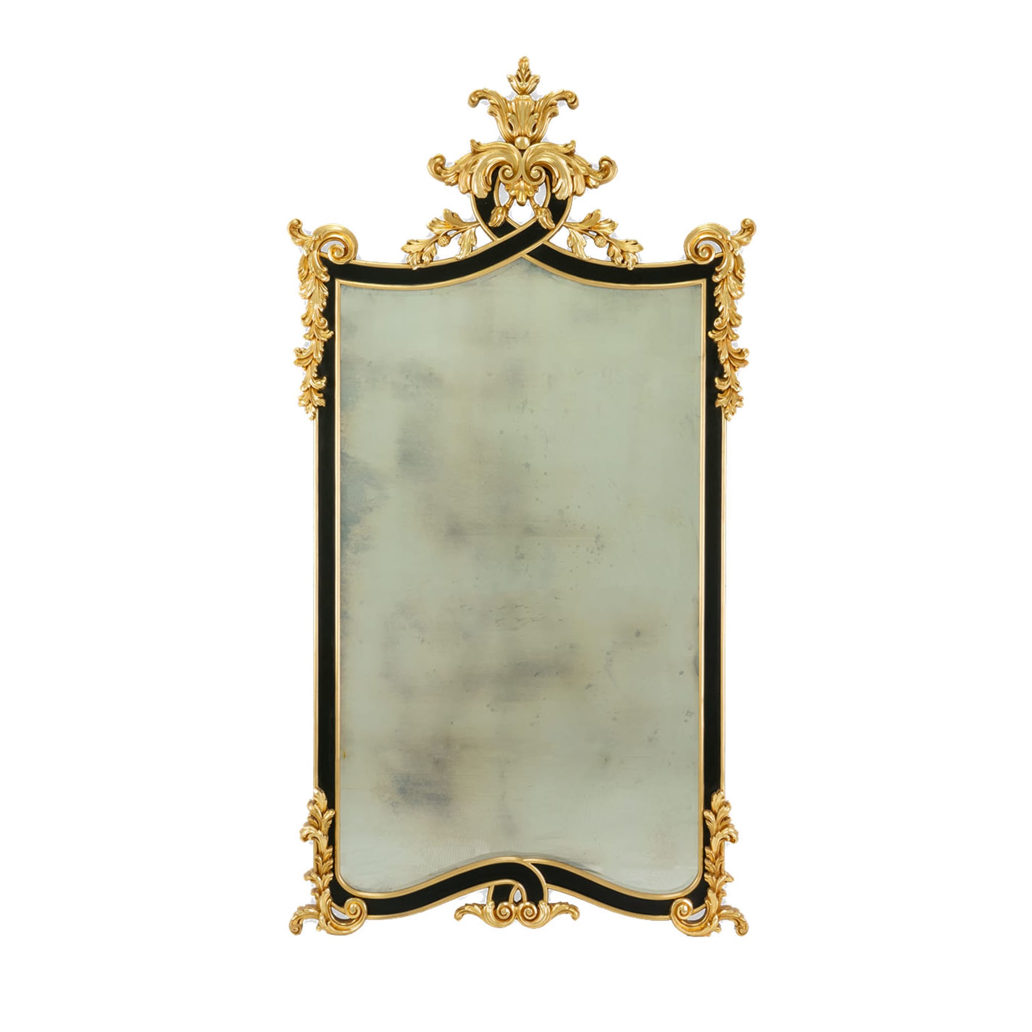 Louis XIV-Style Black and Gold Mirror - Main view