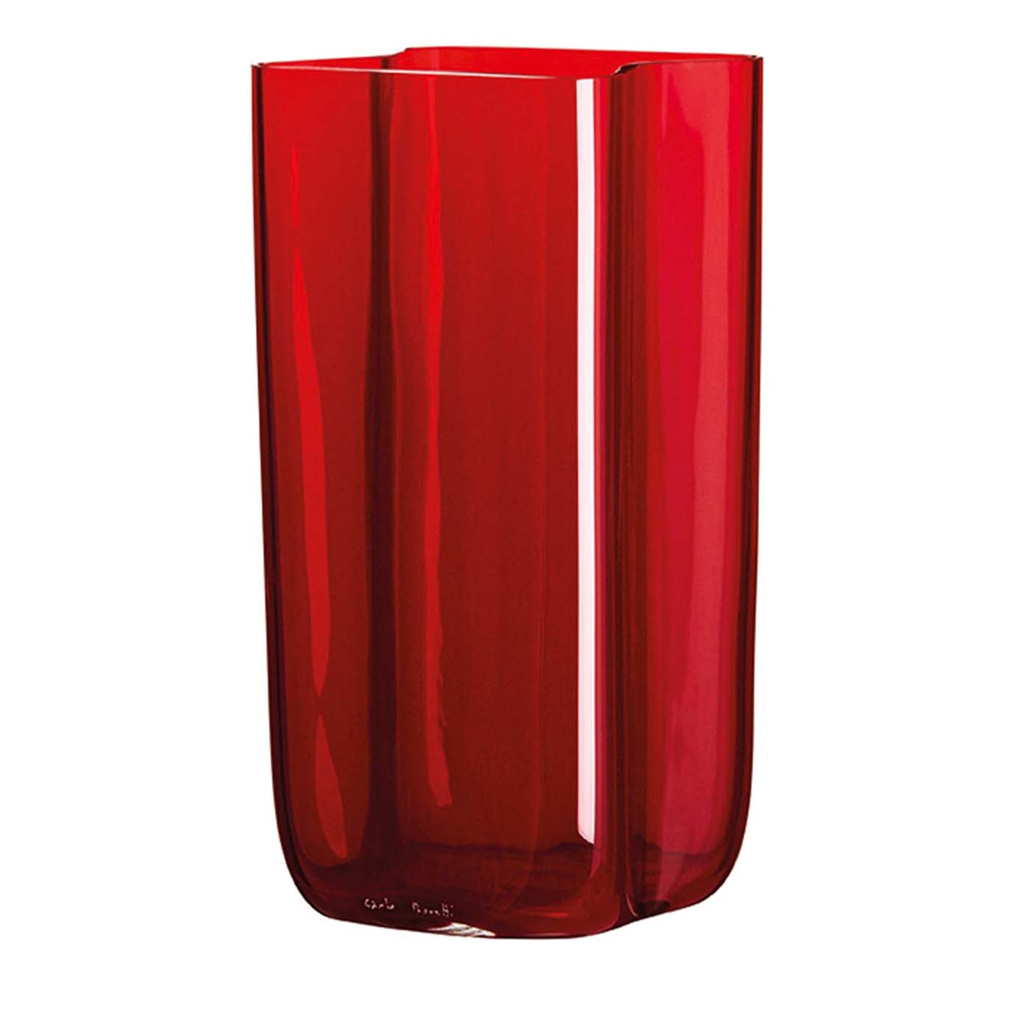 Bosco Medium Flounced Red Vase by Carlo Moretti - Main view