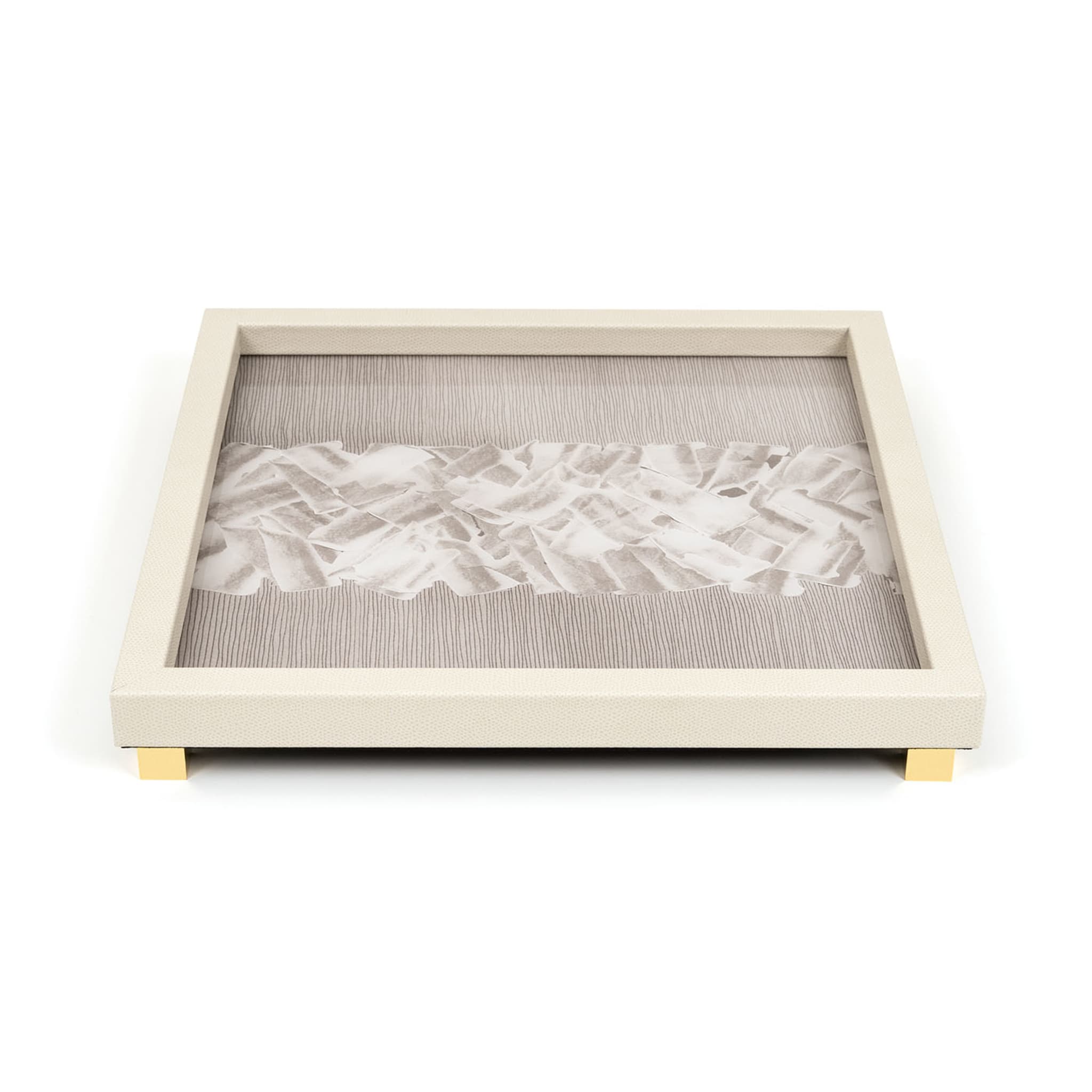 Memo Square Footed Beige Tray - Alternative view 1