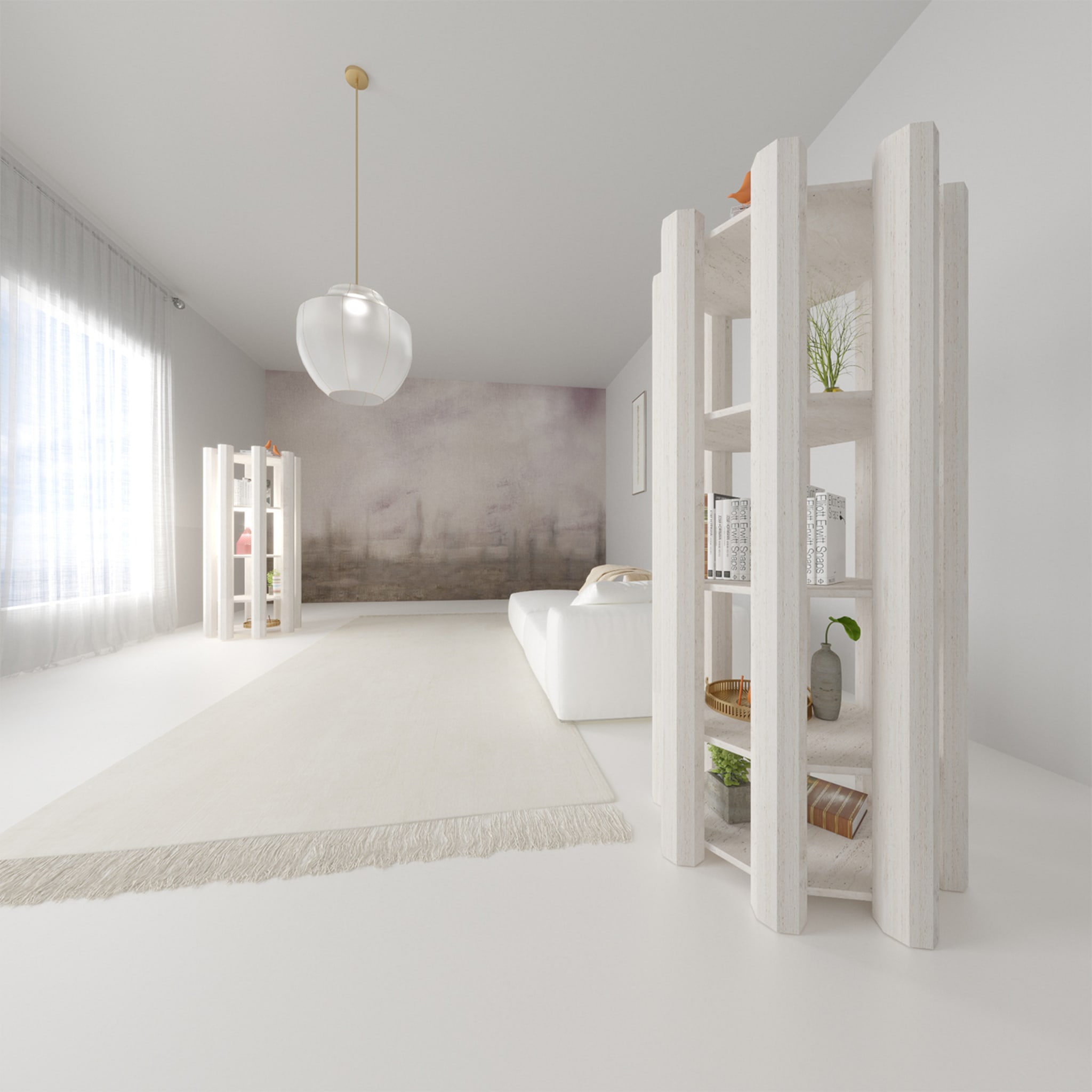 Federico Bookcase in White Marble By Sissy Daniele - Alternative view 4