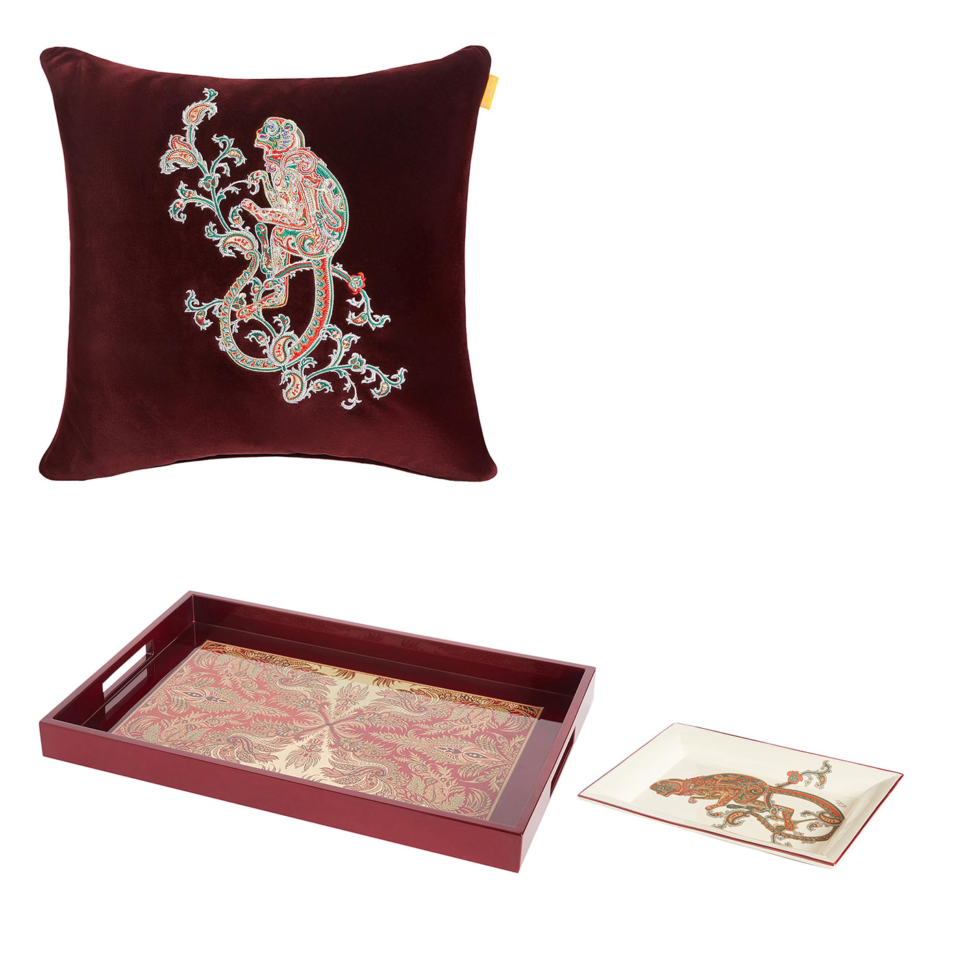 Set of 1 Louis Vide-Poche with 1 Byron Tray and 1 Casseaux Cushion - ETRO Home Accessory