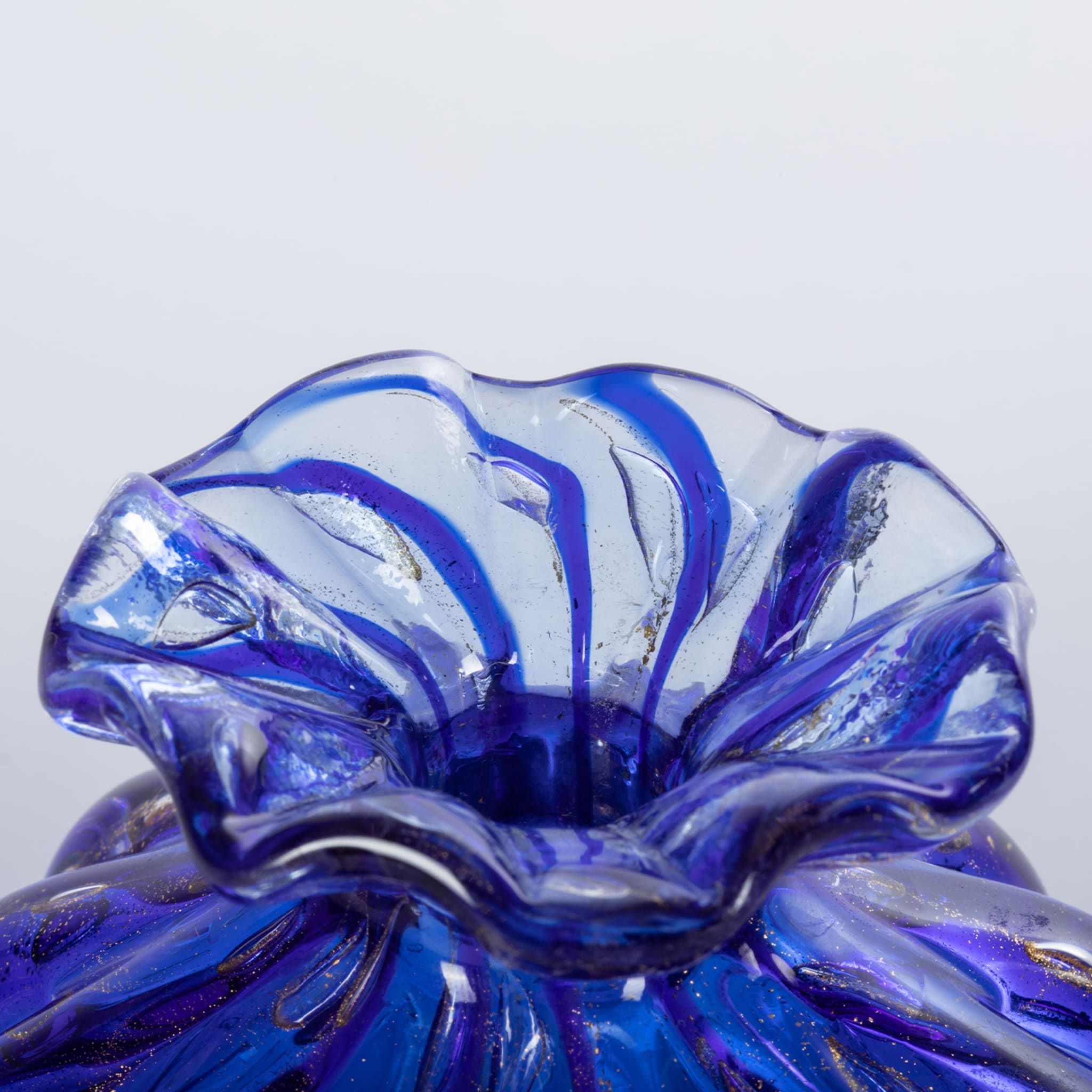 1950 Satz von 2 blauen Vasen mit Goldblasen - Alternative Ansicht 4