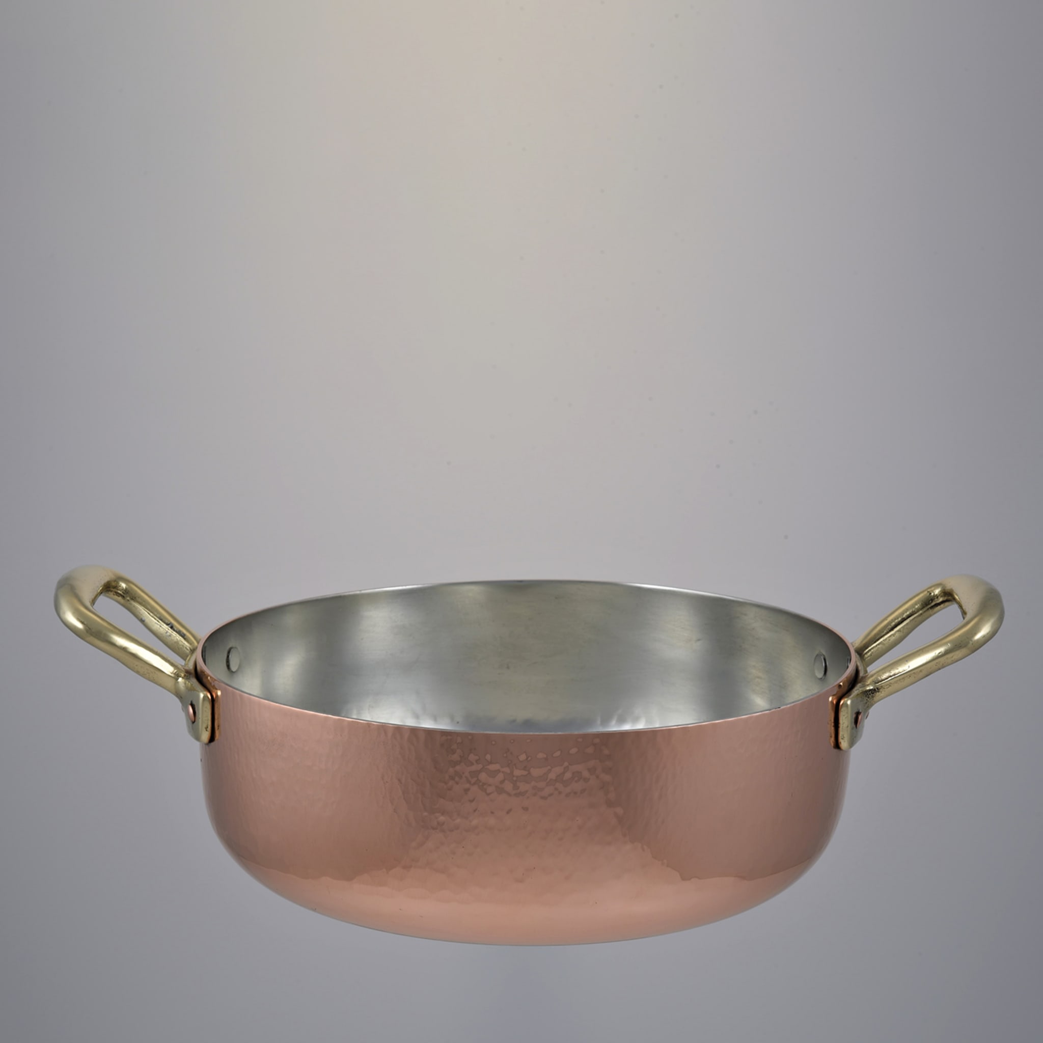 Silver lined 2-Handle Copper Pot with Lid #2 - Alternative view 1