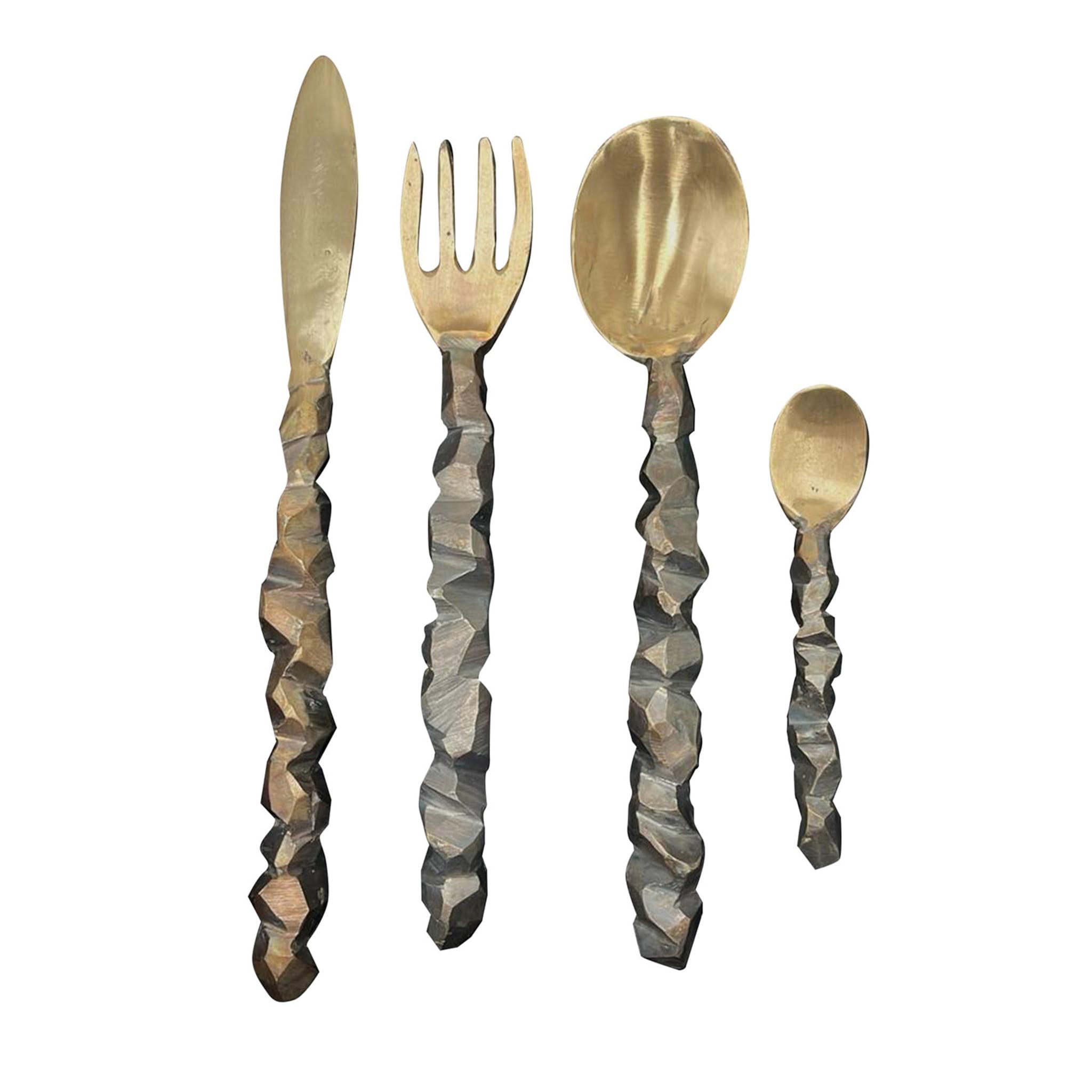 Hand-Chiseled 4-Piece Cutlery Set #4 - Main view