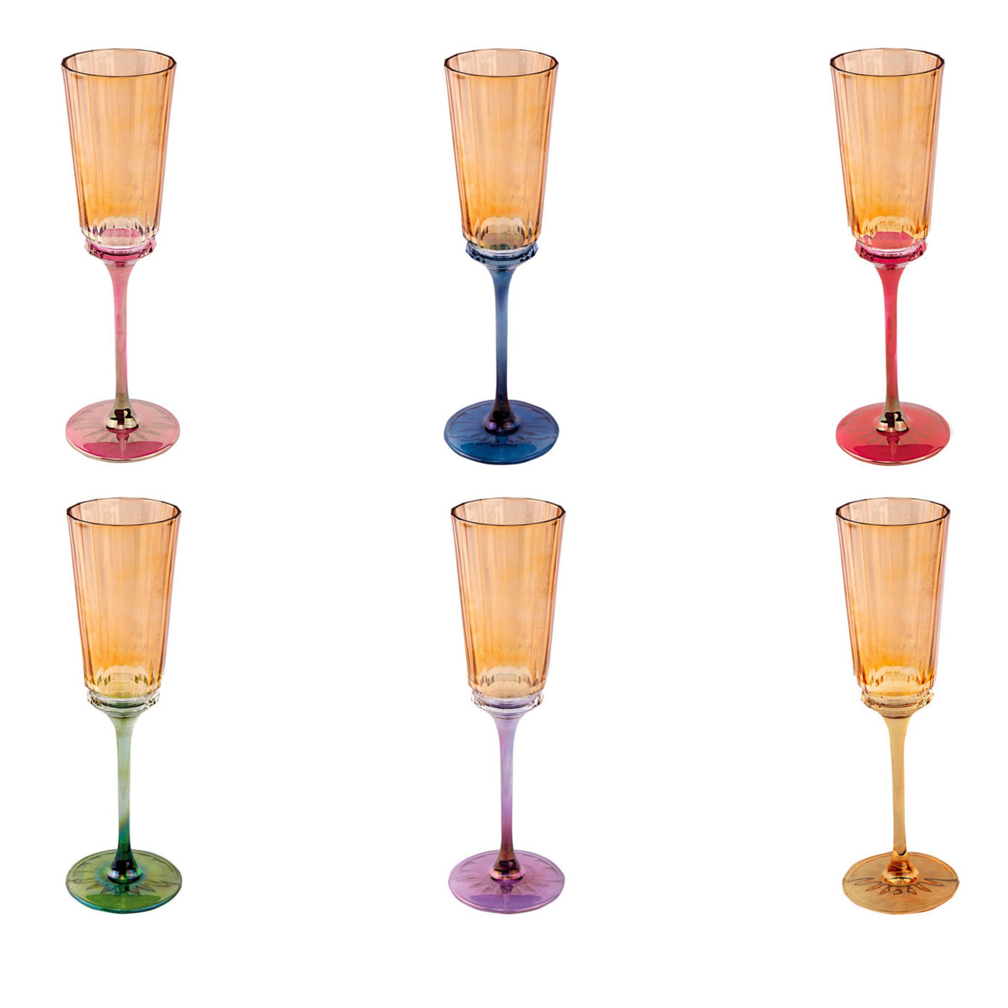 Madagascar Set of 6 Champagne Flutes - Main view