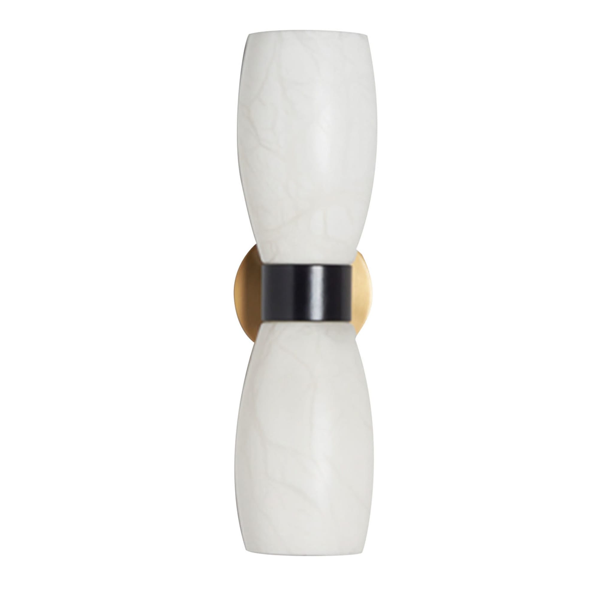 "Demetra" Wall Sconce in Satin French Gold, Mat Balck and Alabaster - Main view