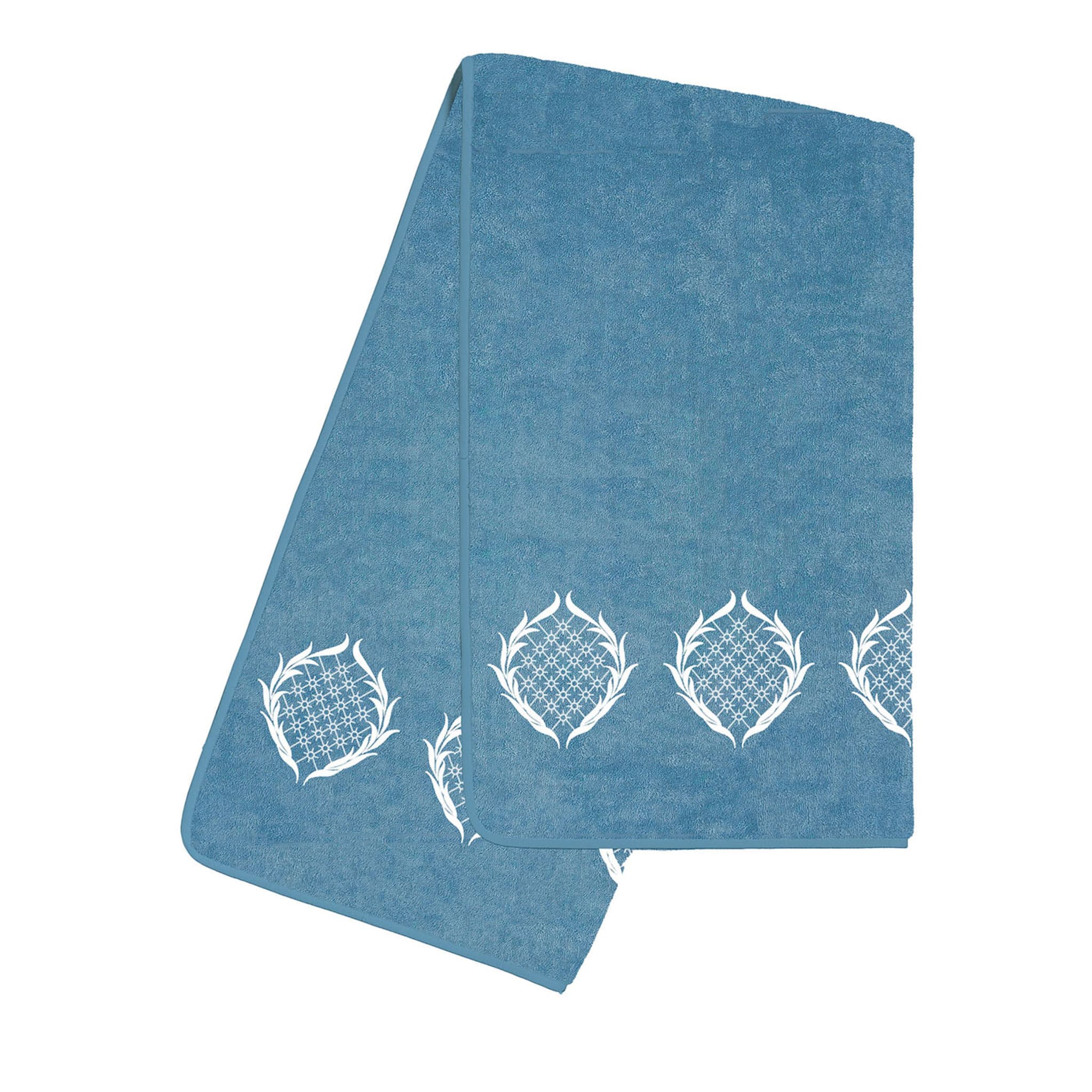 Ananas Embroidery Assisi Blue & White Bath Towel - Main view