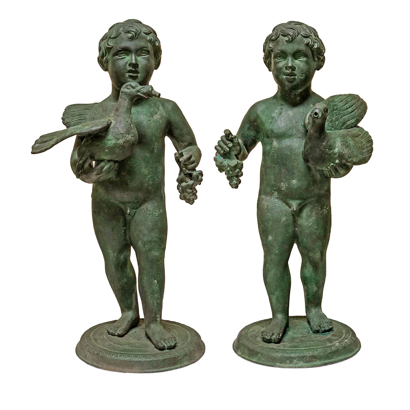 Casa Dei Vetti Di Pompei Set of 2 Putto Sculptures - Fonderia Artistica Ruocco