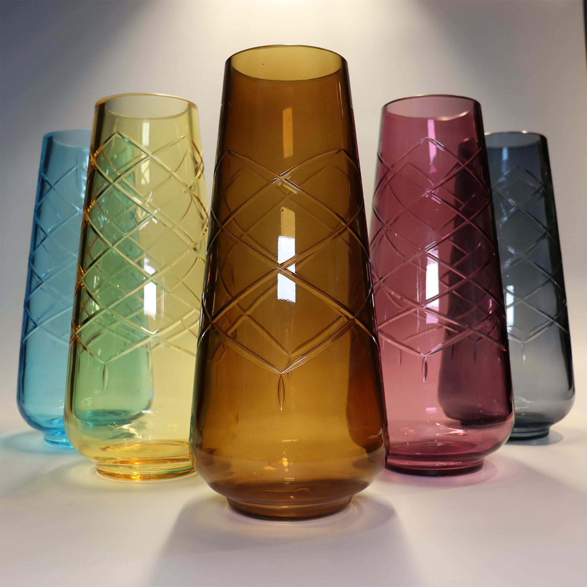 Girata Sky Blue Murano Glass Vase - Alternative view 1