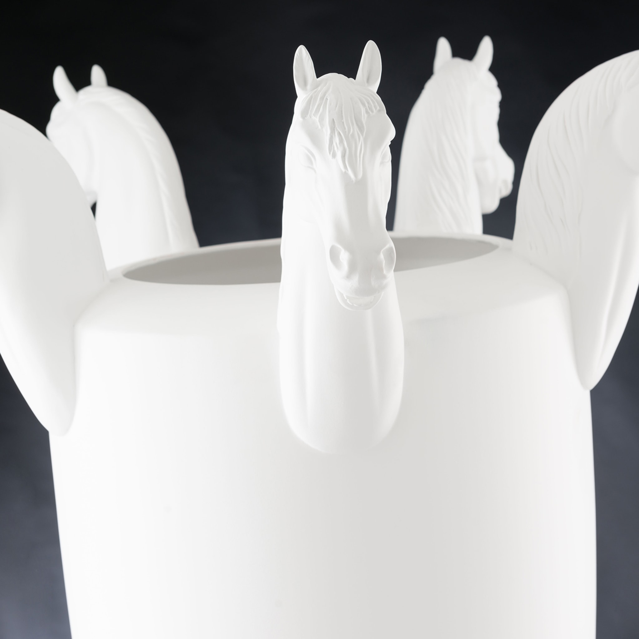 Obice Horse 5 Teste Vaso decorativo bianco - Vista alternativa 1