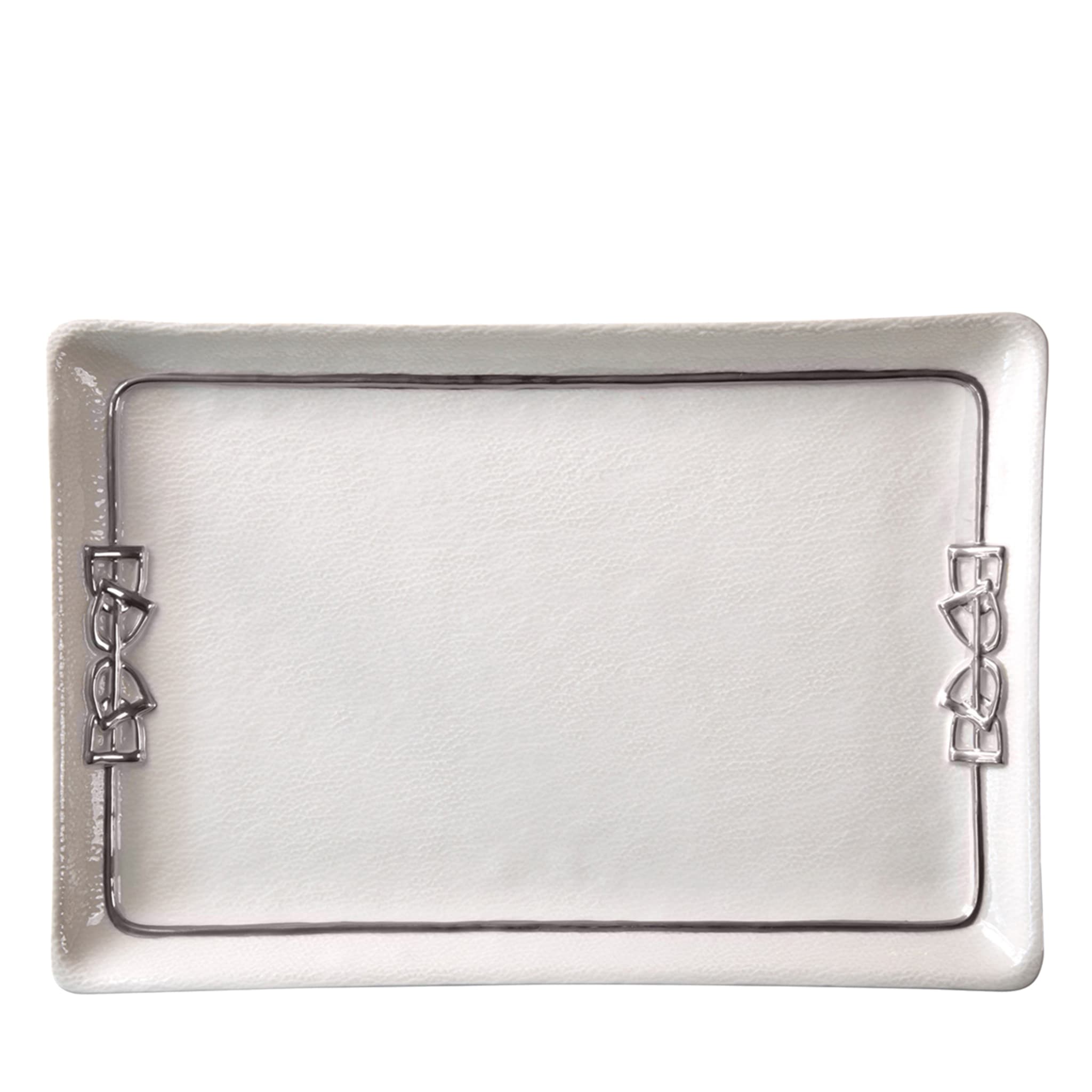 DRESSAGE TRAY - WHITE AND SILVER - Main view