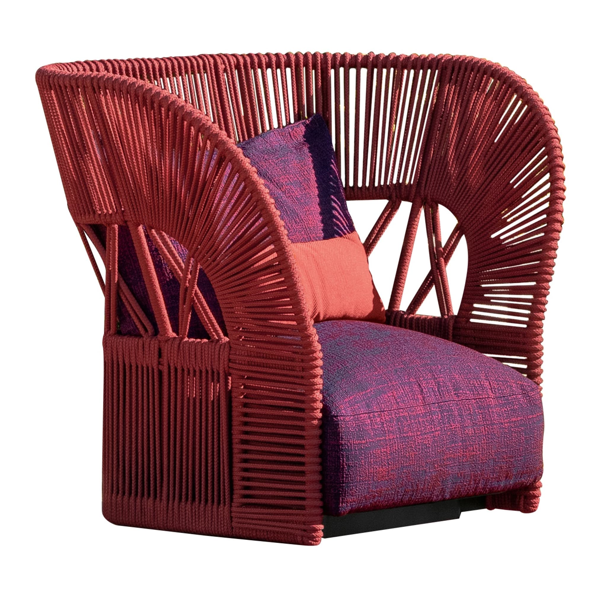 Cliff Deco Red Lounge Armchair by Ludovica & Roberto Palomba - Main view