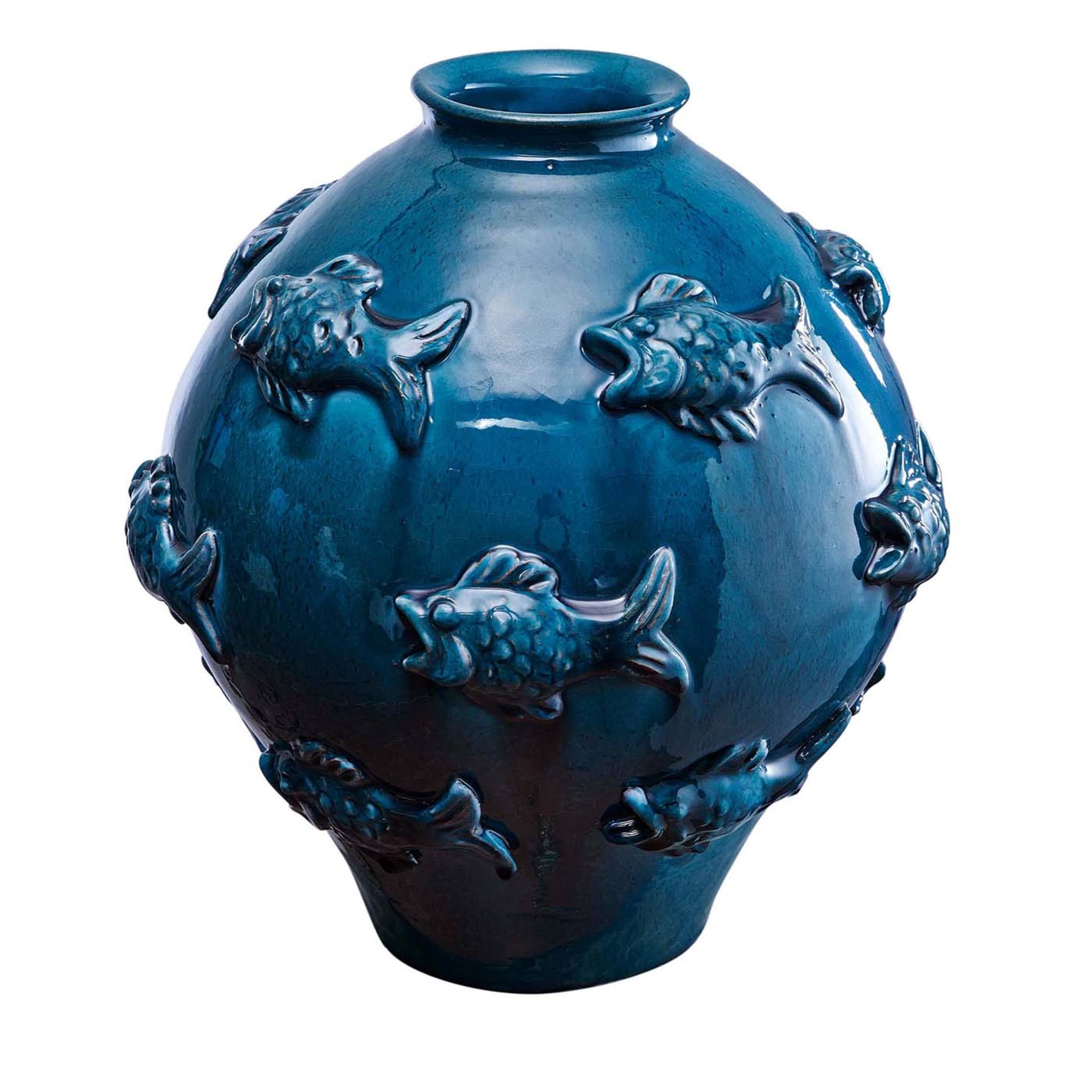 Pesci In Rilievo Blue Vase - Main view