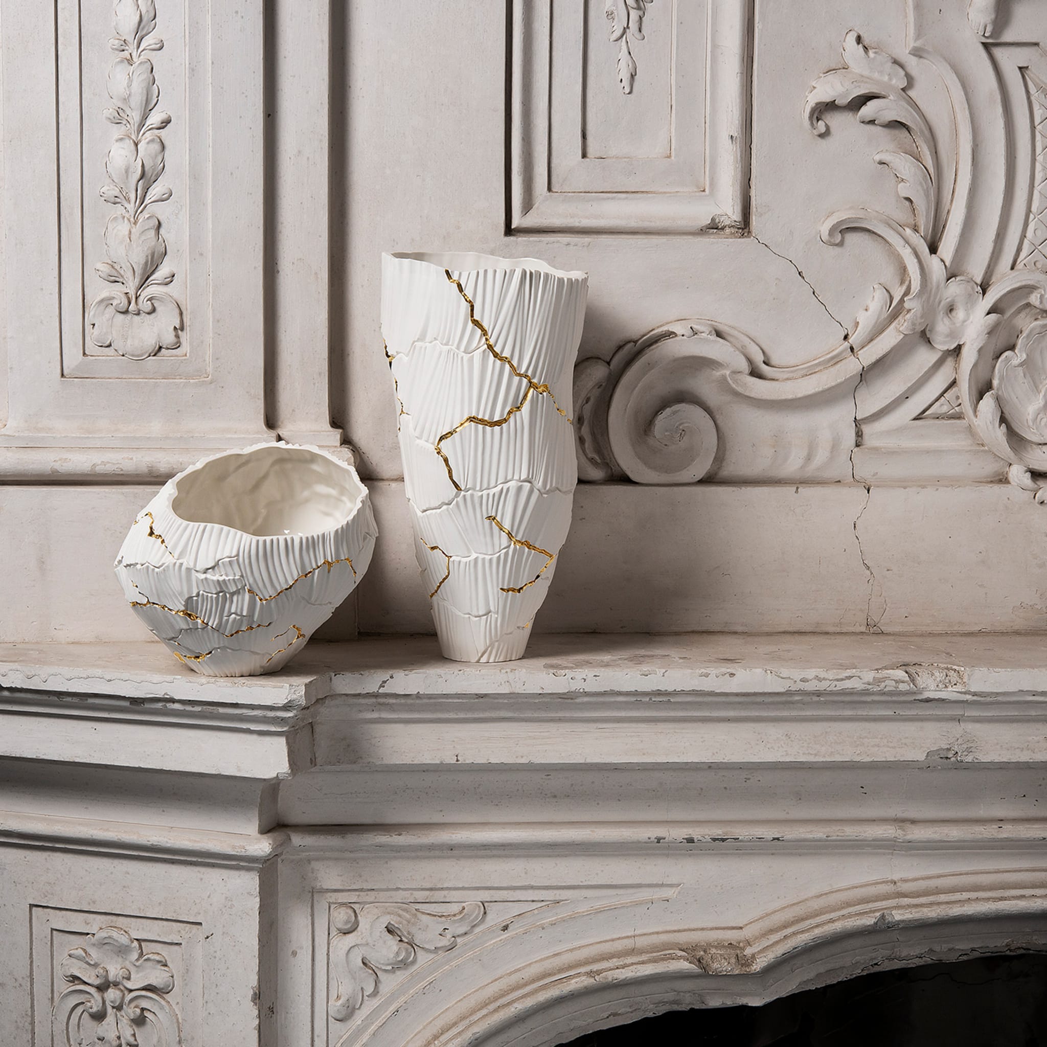 Zefiro Gold Cracks Decorative Bowl - Alternative view 4