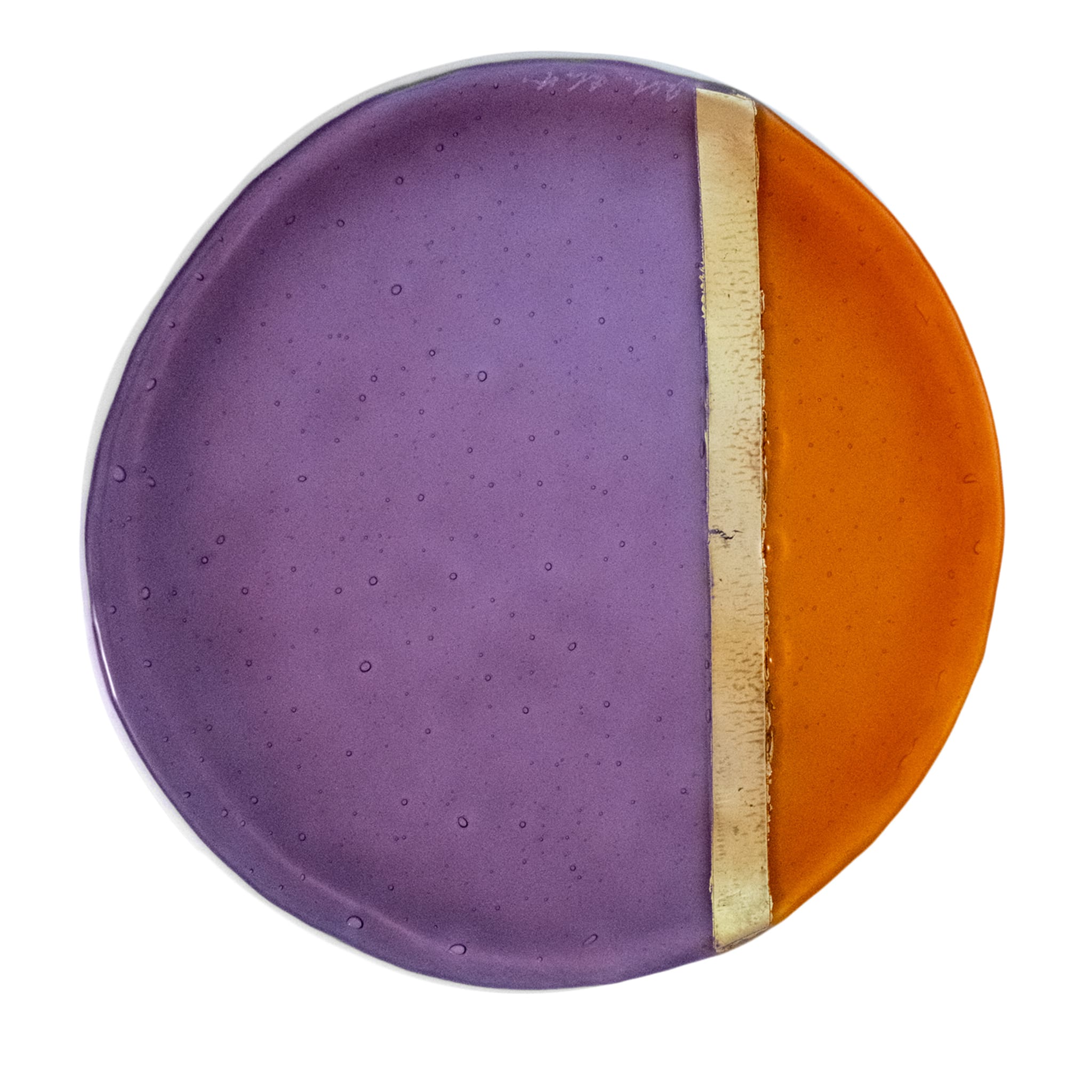 Set of 2 Violet and Orange Dessert Plates - Main view