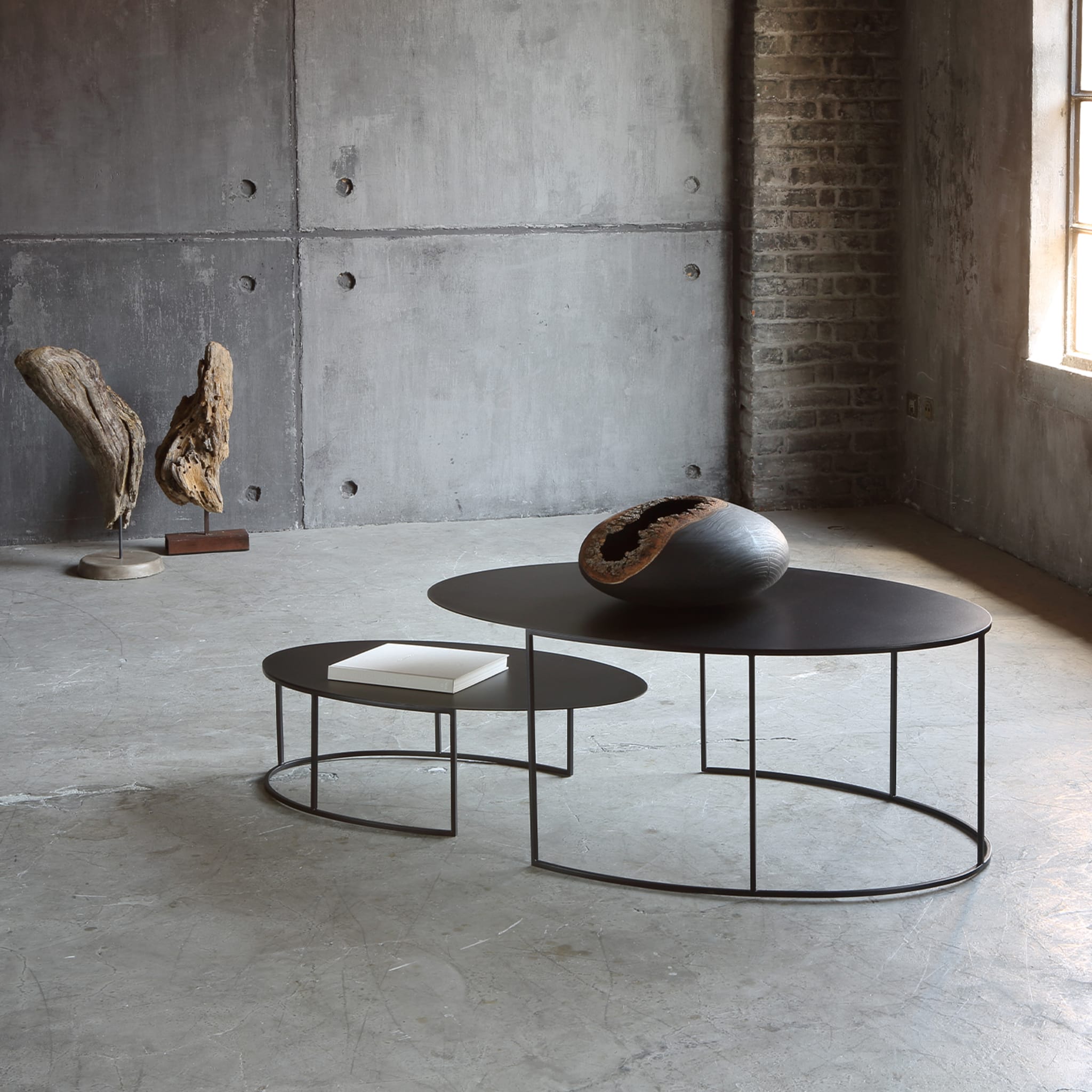 Slim Irony Oval Set of 2 Coffee Tables by Maurizio Peregalli - Alternative view 1