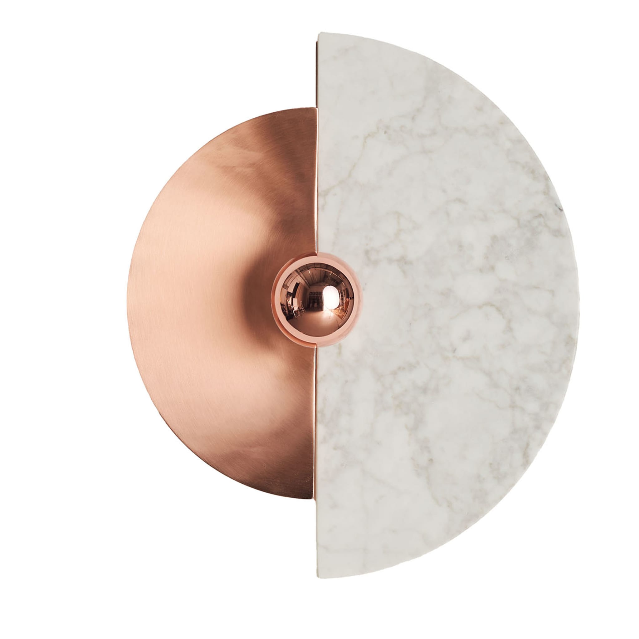 "Levante" Wall Sconce in Satin Copper and Carrara Marble - Main view