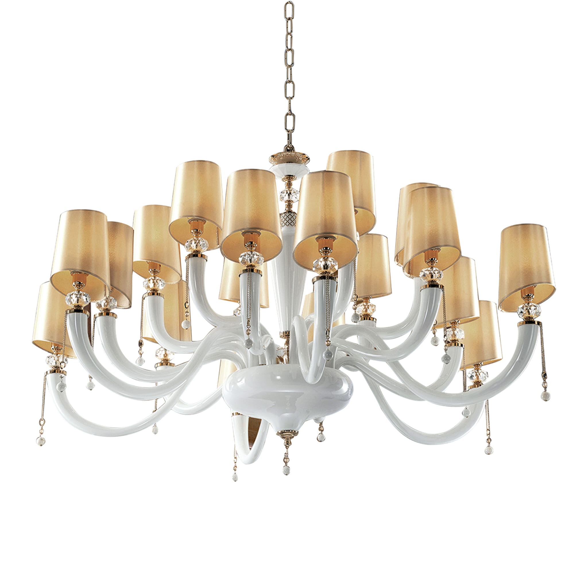 David 18-Light White and Gold Chandelier - Main view