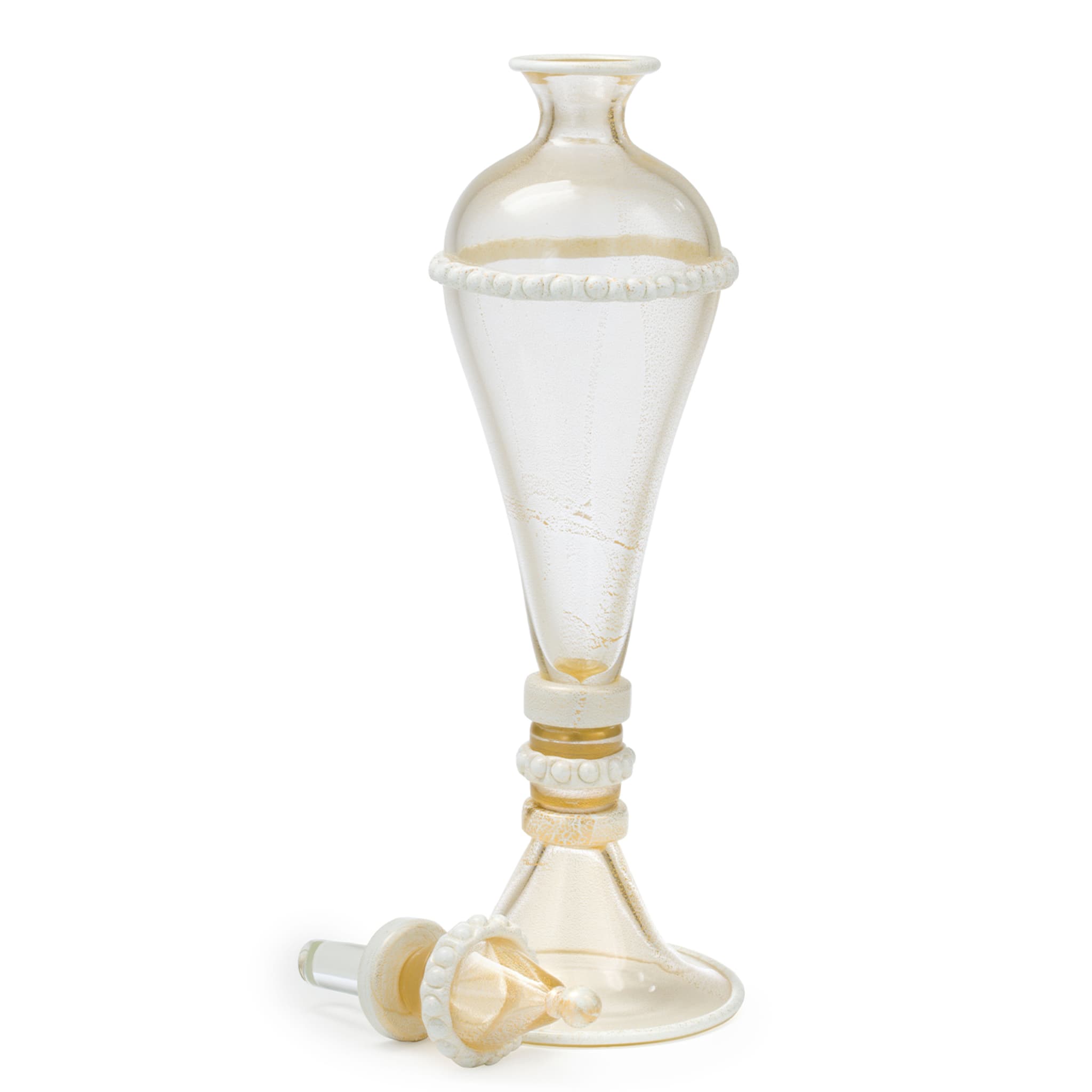 Stmat Vaso con piede in oro e bianco 24 carati con coperchio - Vista alternativa 2