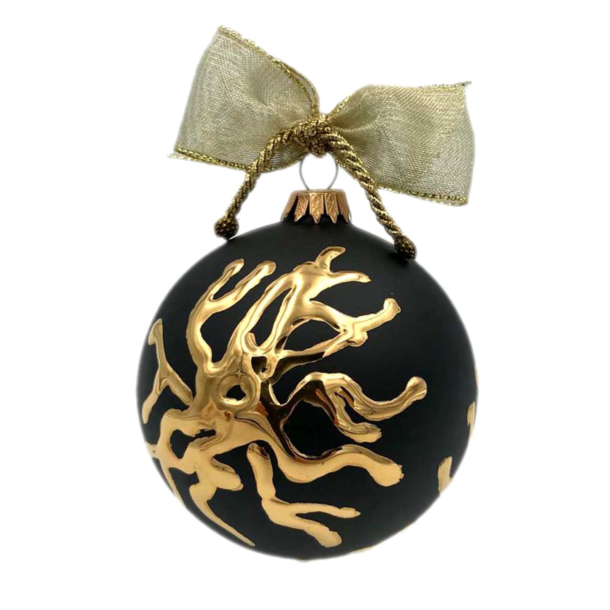 Ornement de Noël en céramique Corallo noir et or - Vue principale
