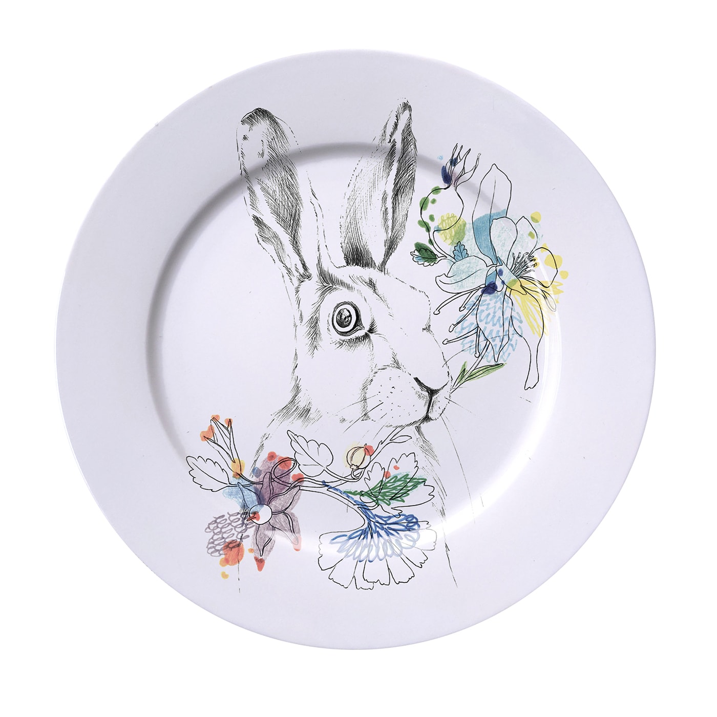 An Ode To The Woods White Tailed Rabbit Dinner Plate [free shipping