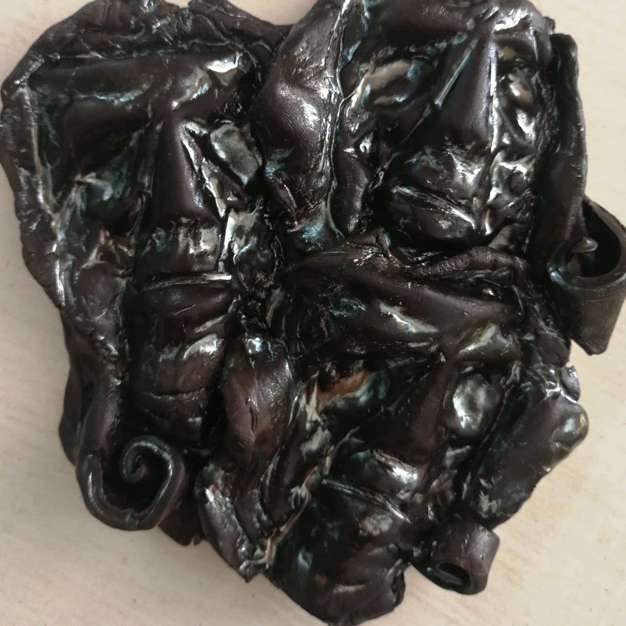 Pandemia - Black Decorative Ceramic Sculpture - Alternative view 4