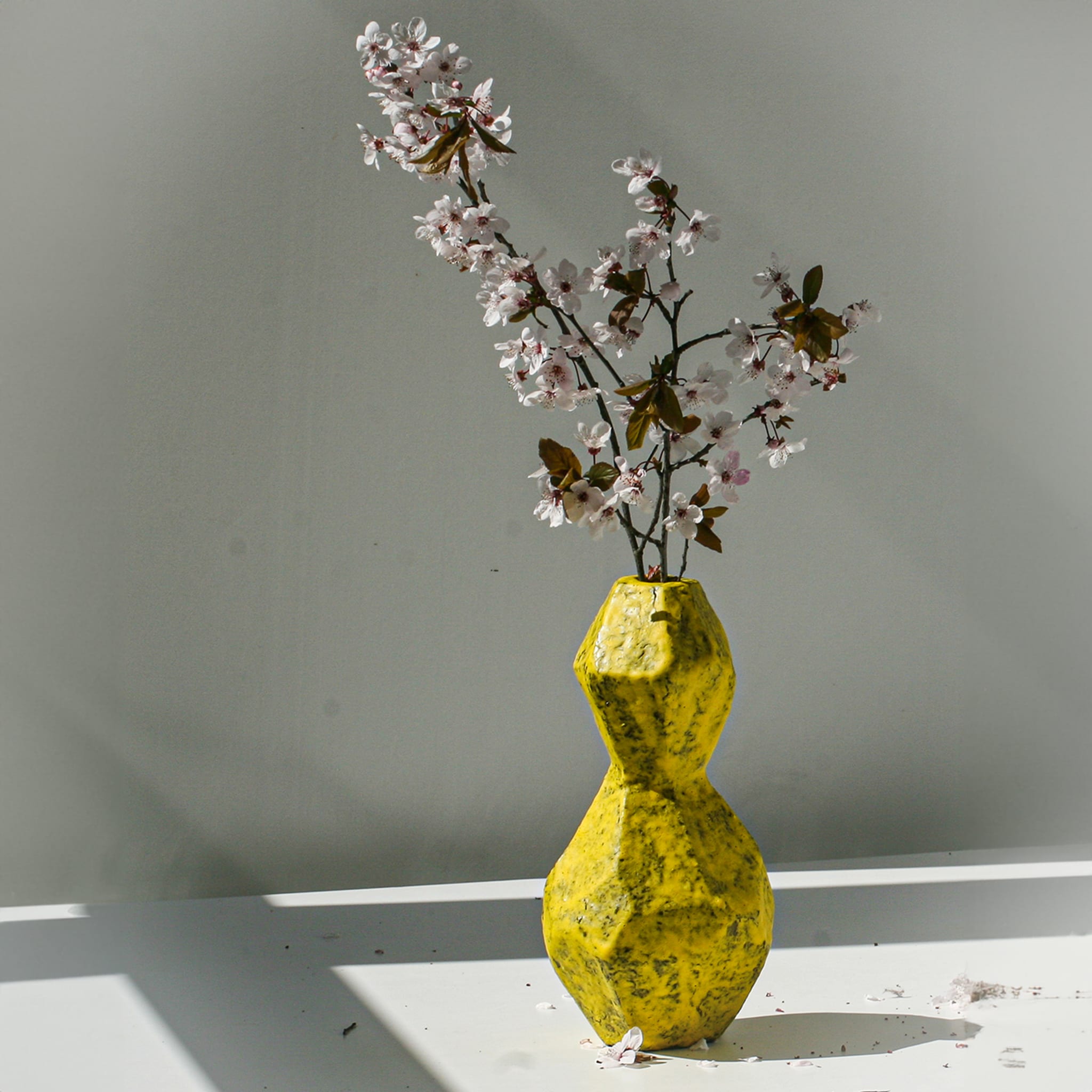 Geometric-Style Asymmetrical Yellow Vase - Alternative view 5