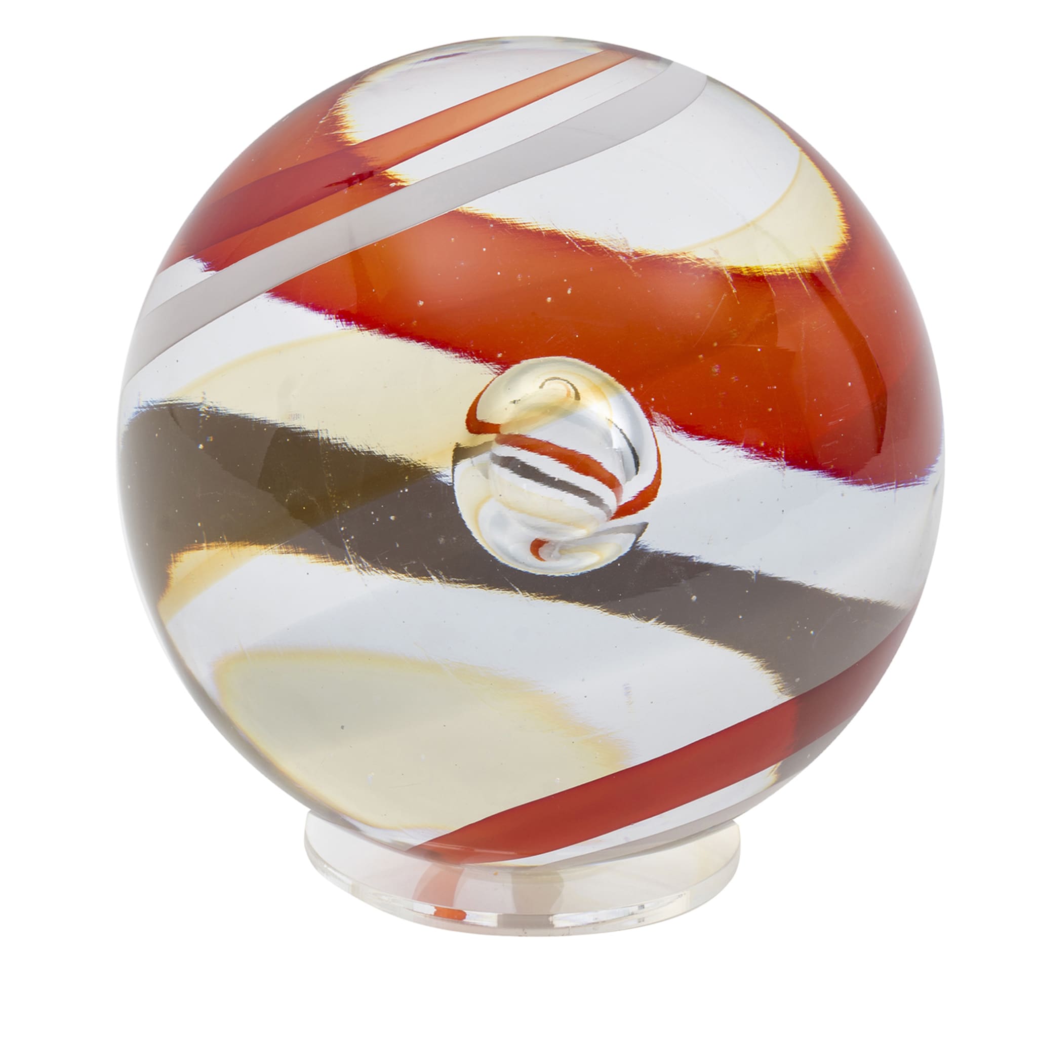 Sphère en verre orange - Vue principale
