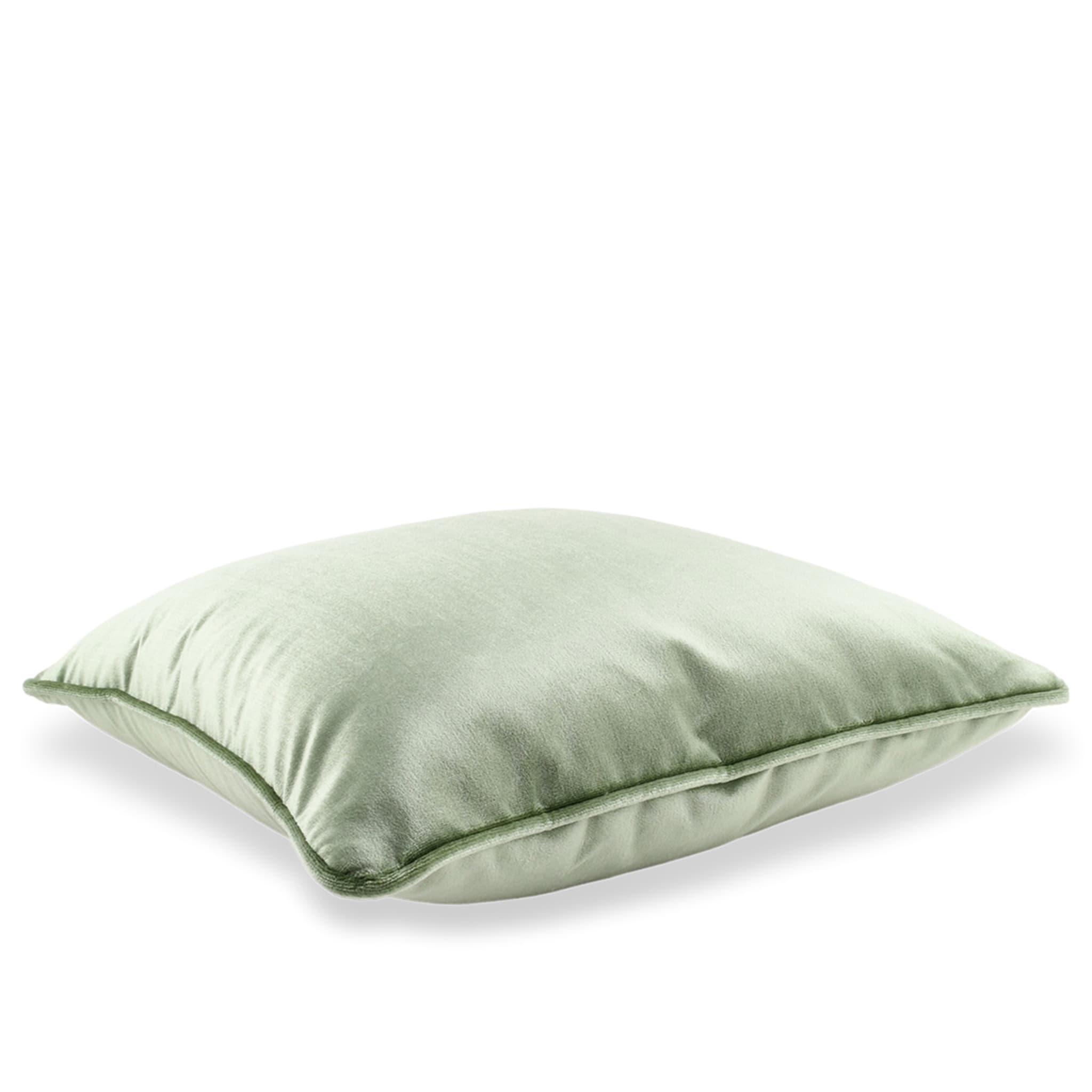 Sage Green Silk Velvet Carrè Cushion - Alternative view 1