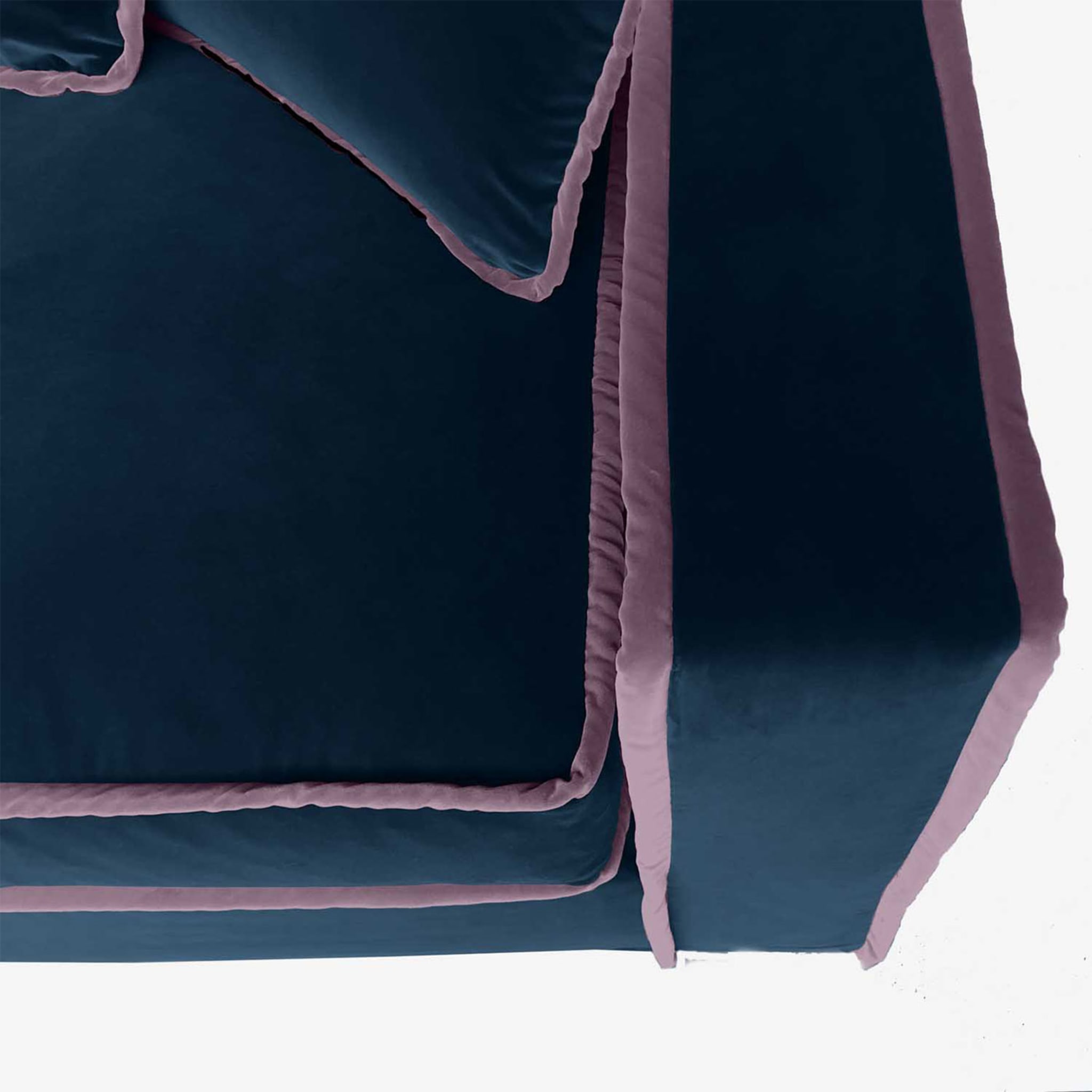 Rafaella Midnight Blue & Pink Velvet 2 Seater Sofa - Alternative view 1
