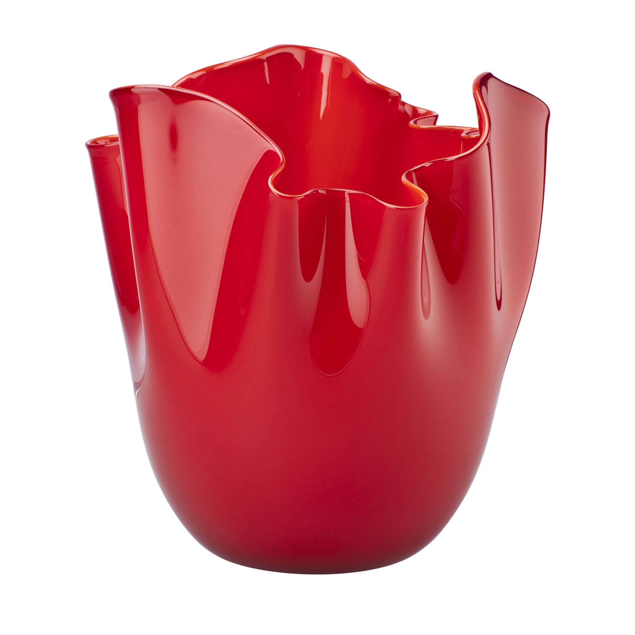 Fazzoletto Red Vase by Paolo Venini and Fulvio Bianconi - Main view