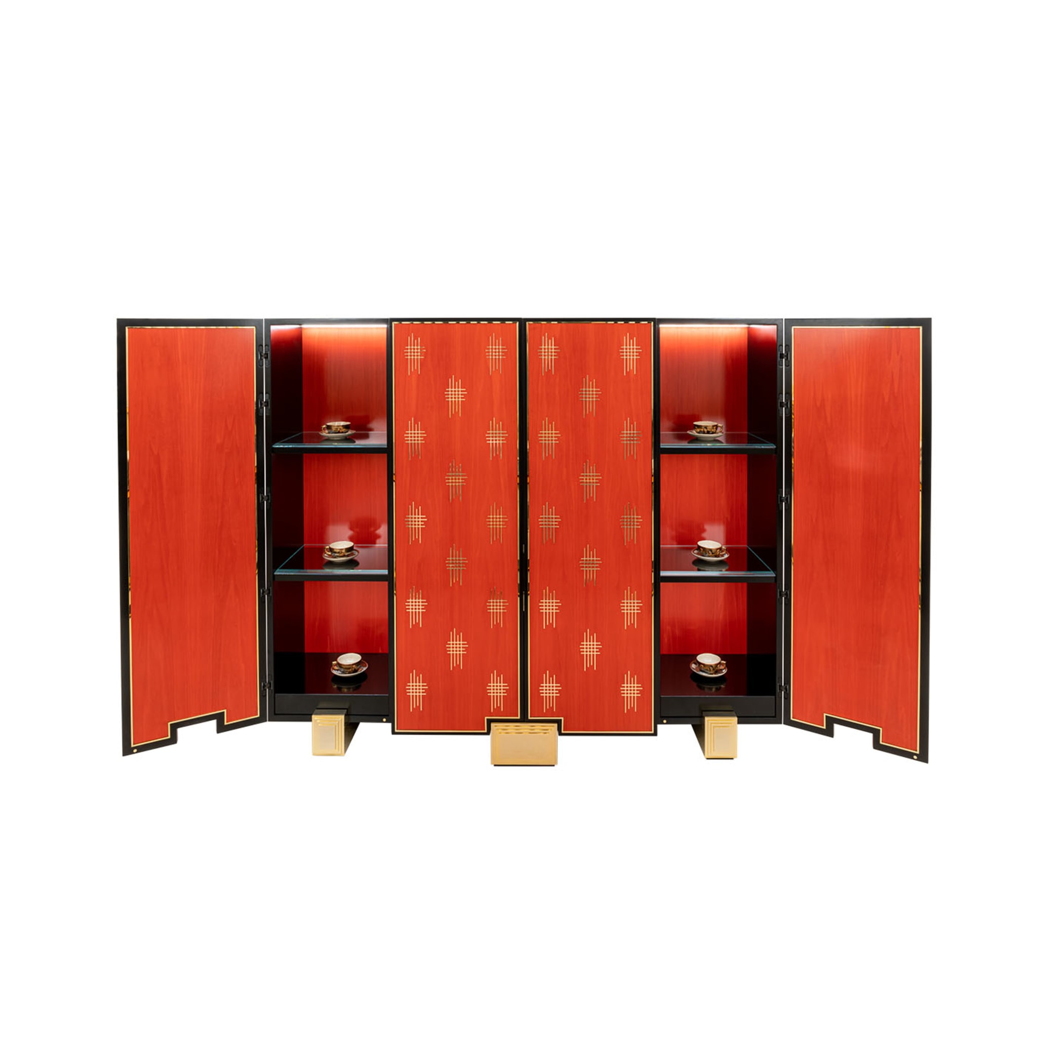 Red Bolivar Wood Bar Cabinet - Alternative view 2