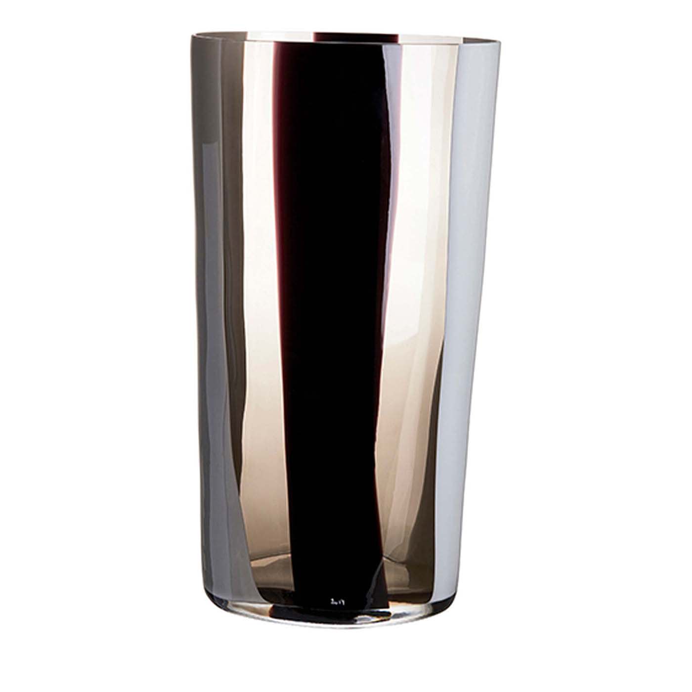 Ovale Tall Striped Gray Vase by Carlo Moretti - Carlo Moretti