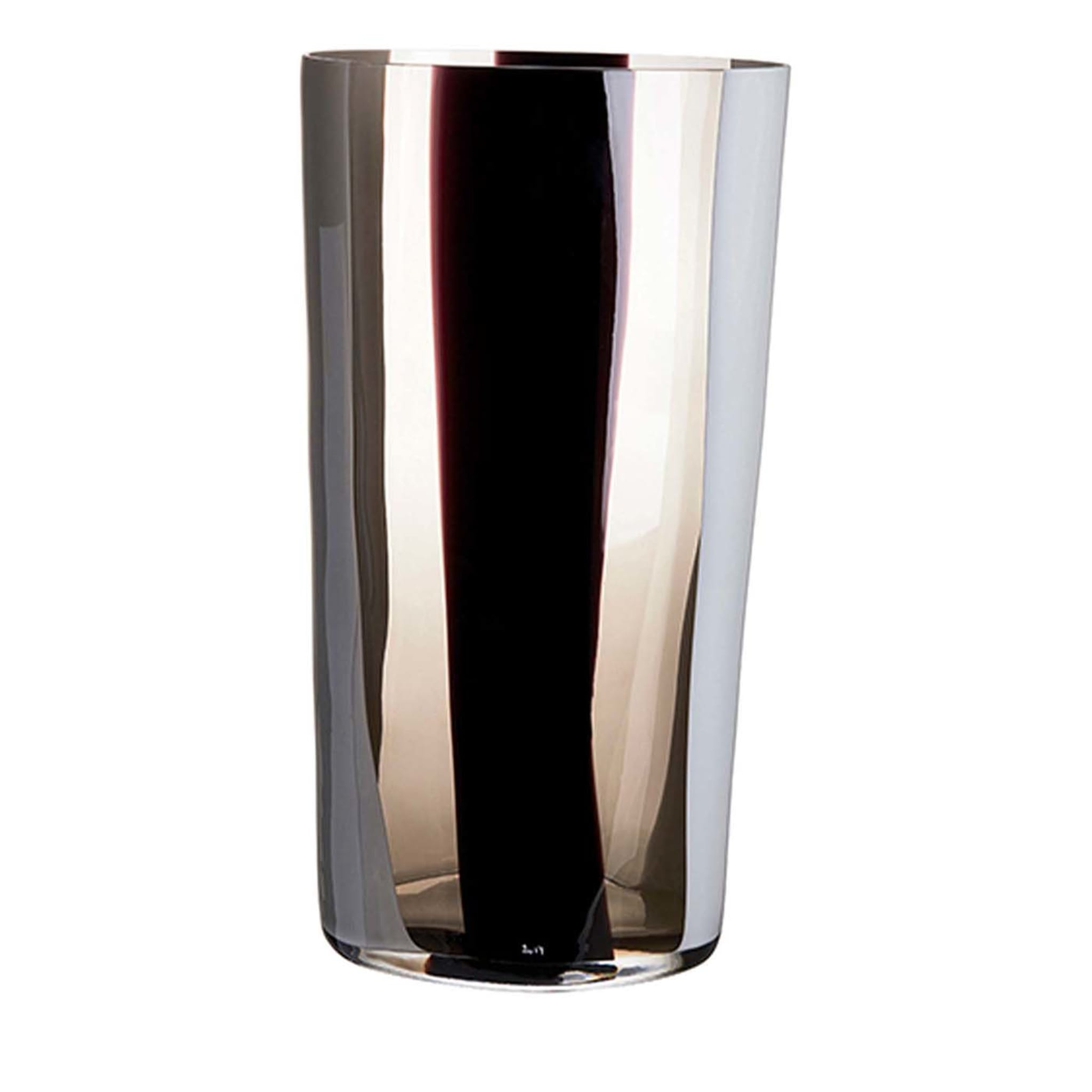 Ovale Tall Striped Gray Vase by Carlo Moretti - Main view