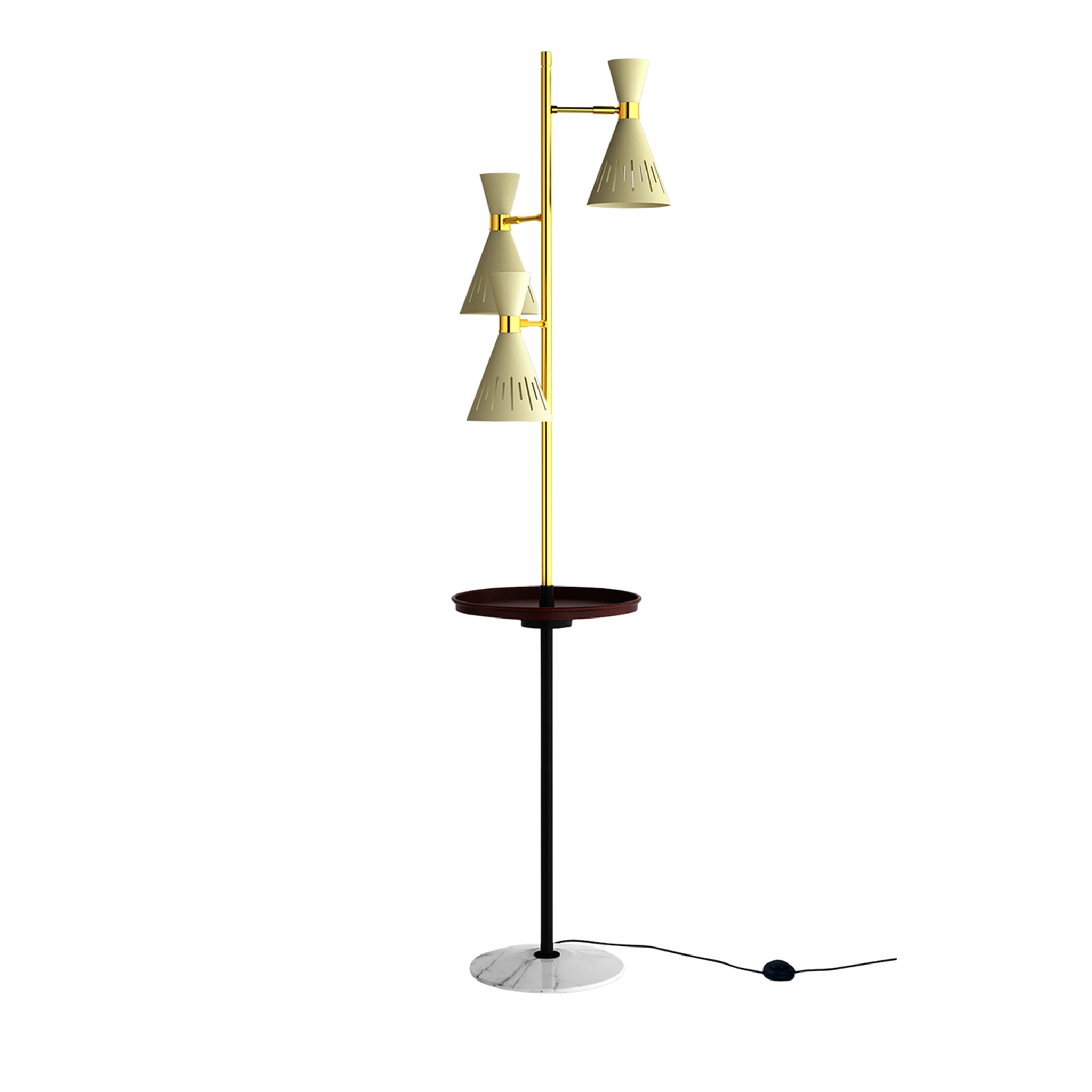 Pop Ivory and Polished Brass Floor Lamp - Alternative view 1