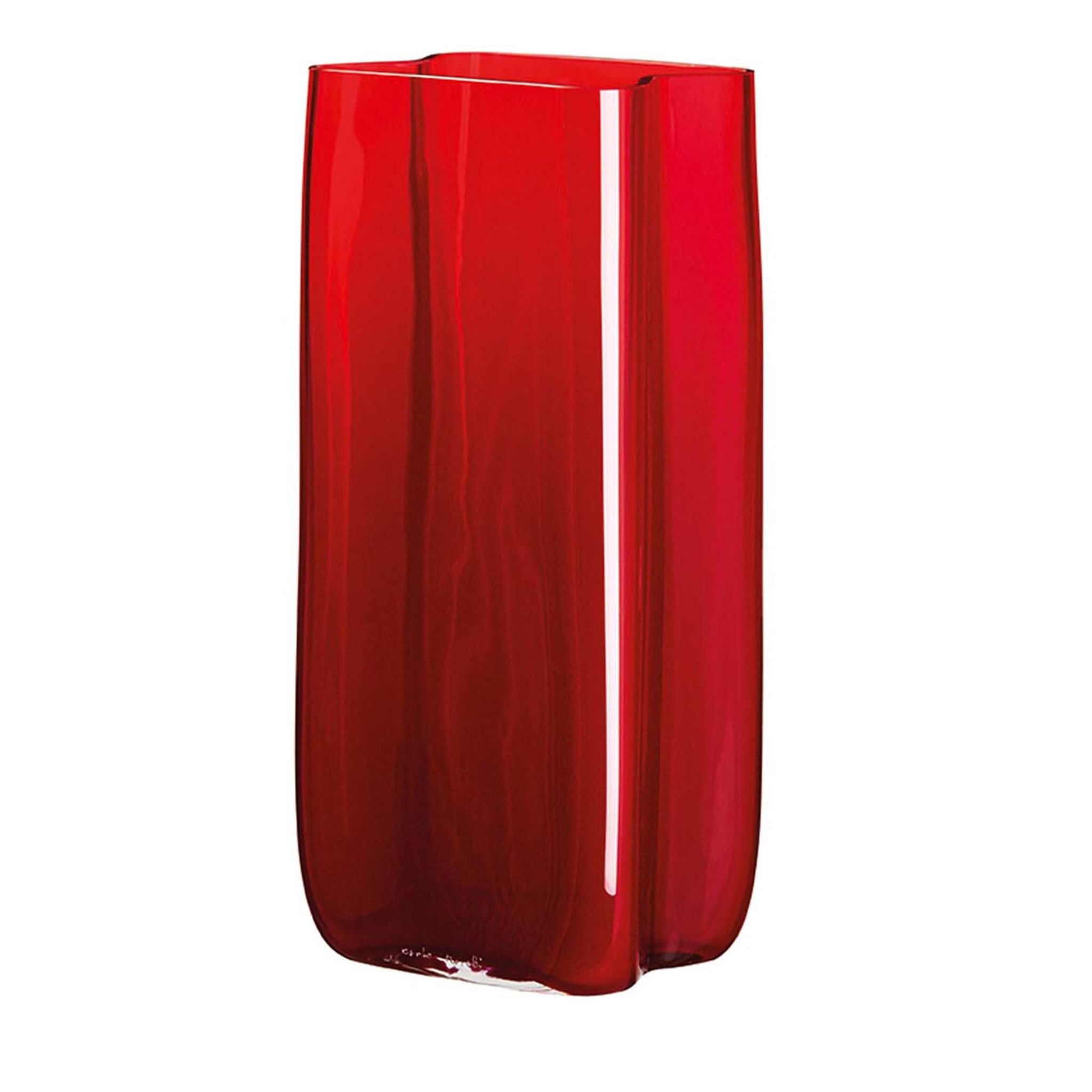 Vase Bosco, grand vase rouge à volants, de Carlo Moretti - Vue principale
