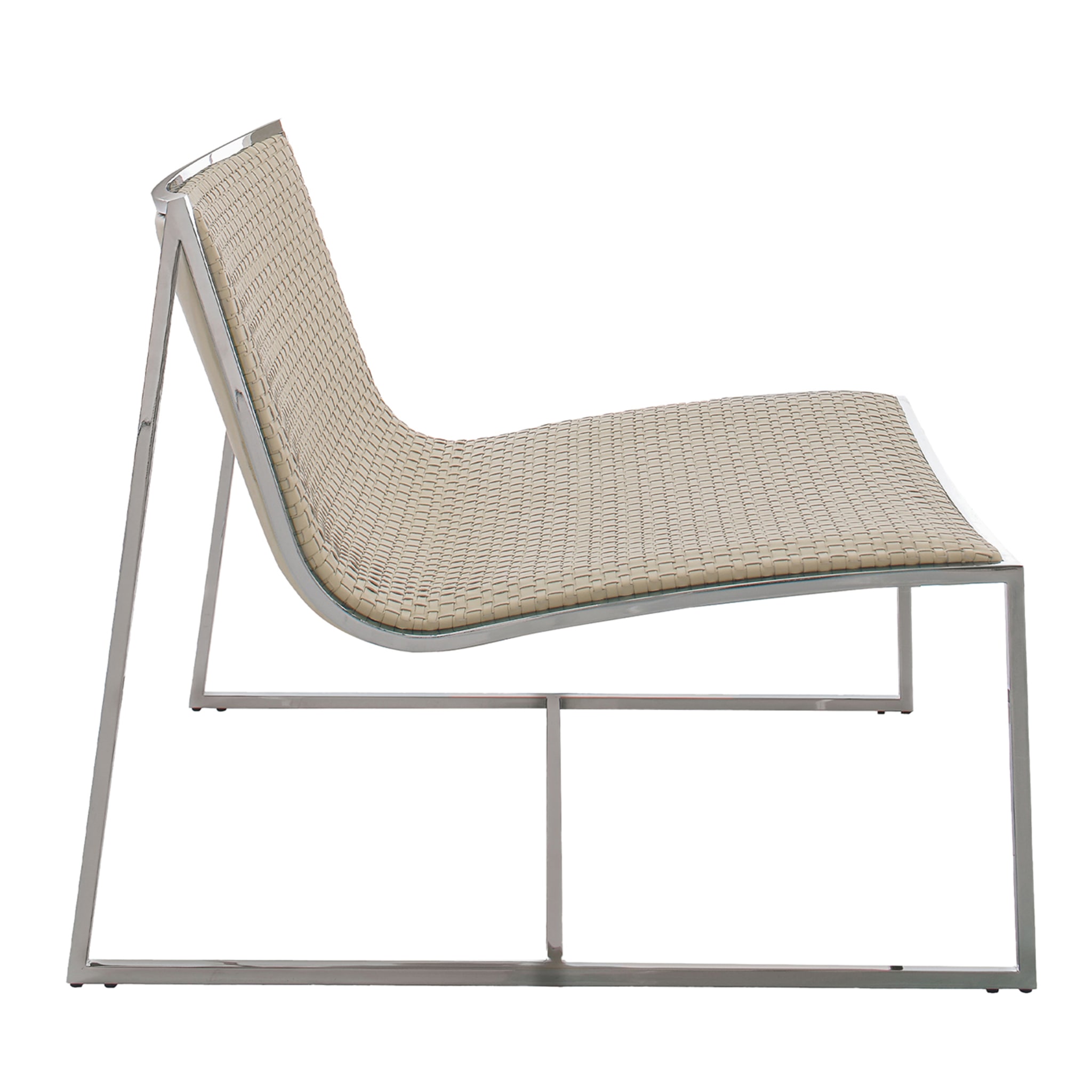 Samoa Off-White & Chrome Lounge Chair by Giuseppe Bavuso - Main view
