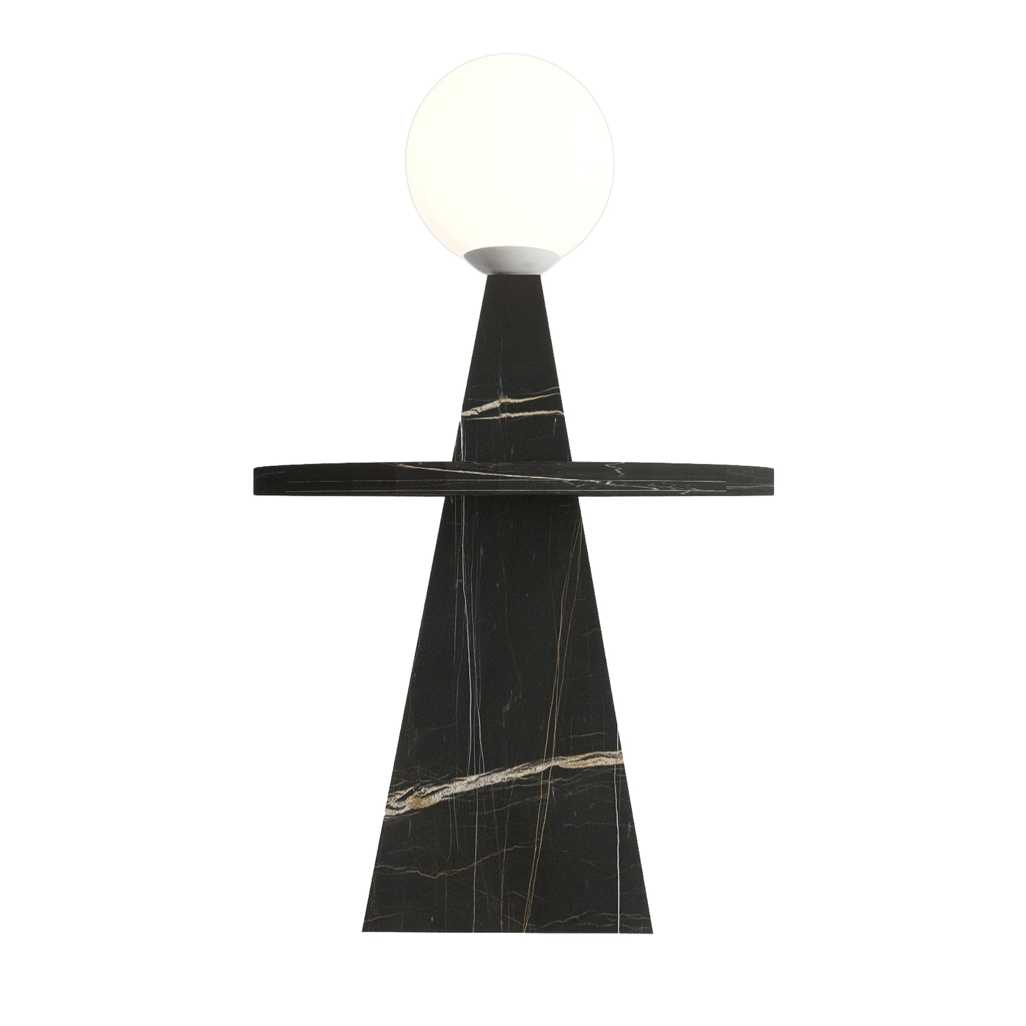 1512 Mesa baja y lámpara de pie en mármol negro By Sissy Daniele - Vista principal